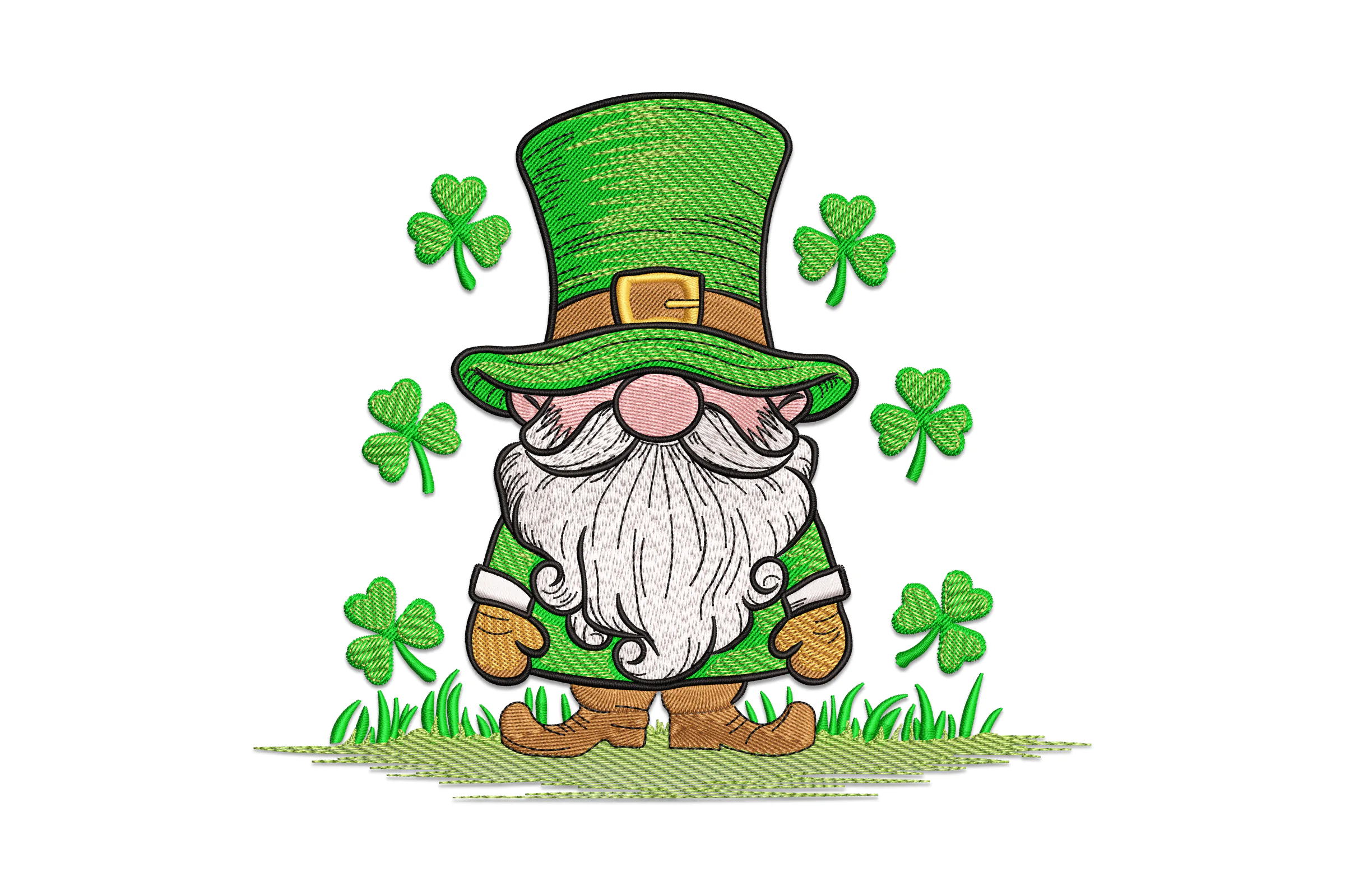 St. Patrick's Day Gnome Embroidery Design Pattern
