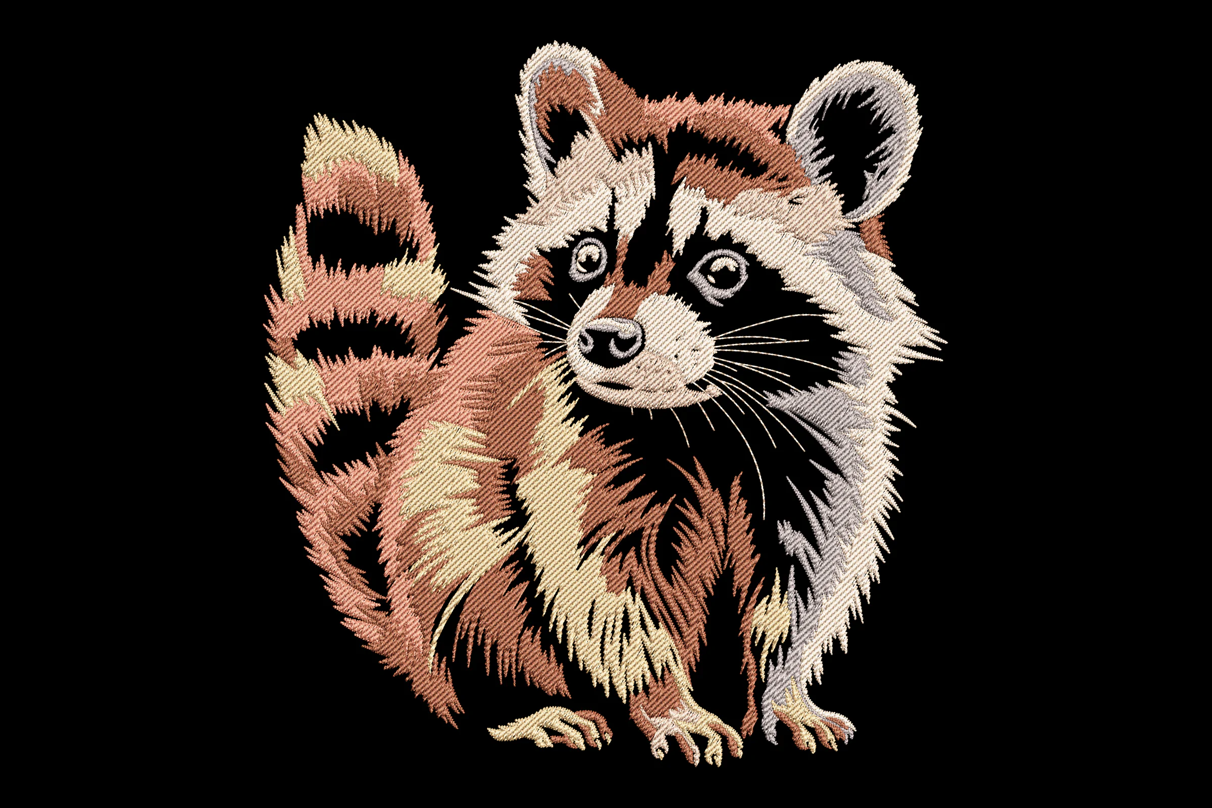 Raccoon Embroidery Design