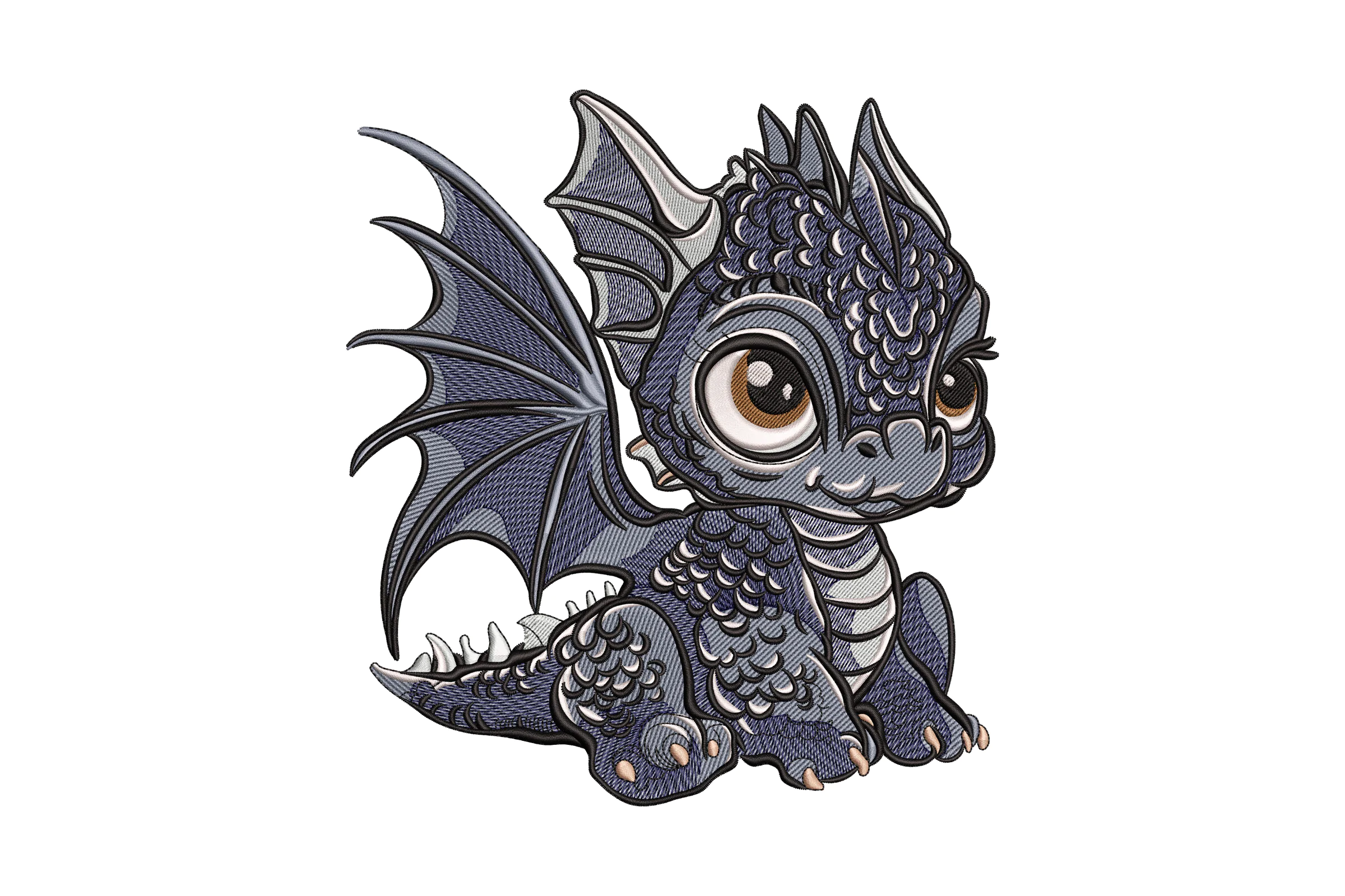 Cute Baby Dragon Embroidery Design Pattern
