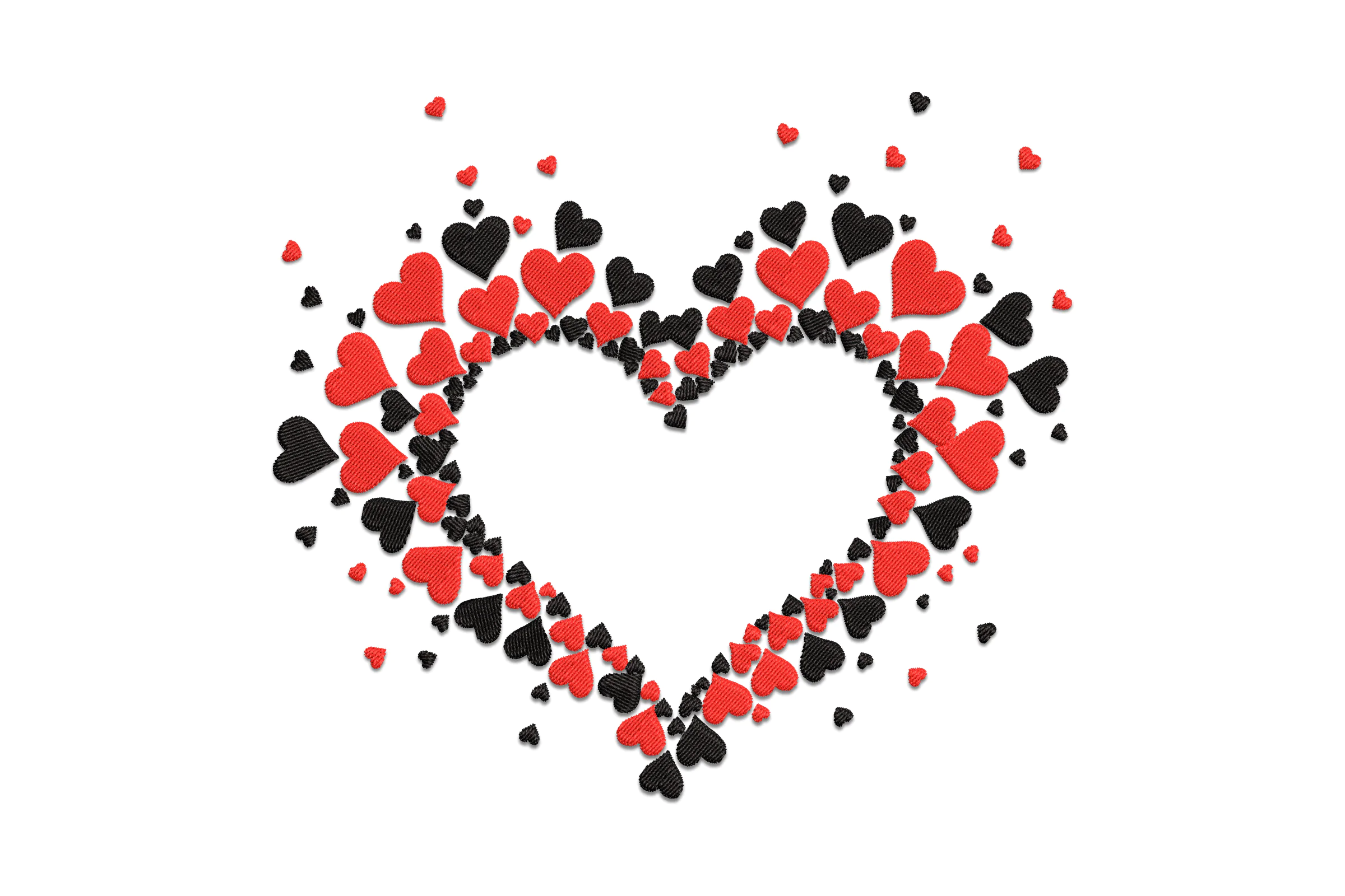 Love shape heart Embroidery Design File