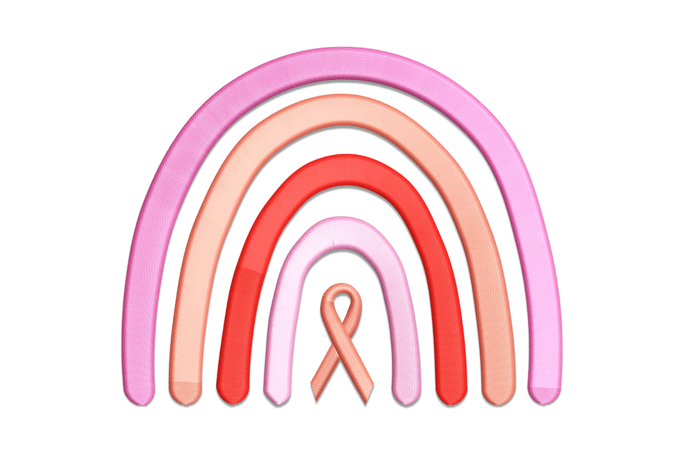 Breast Cancer Awareness Rainbow Embroidery Design