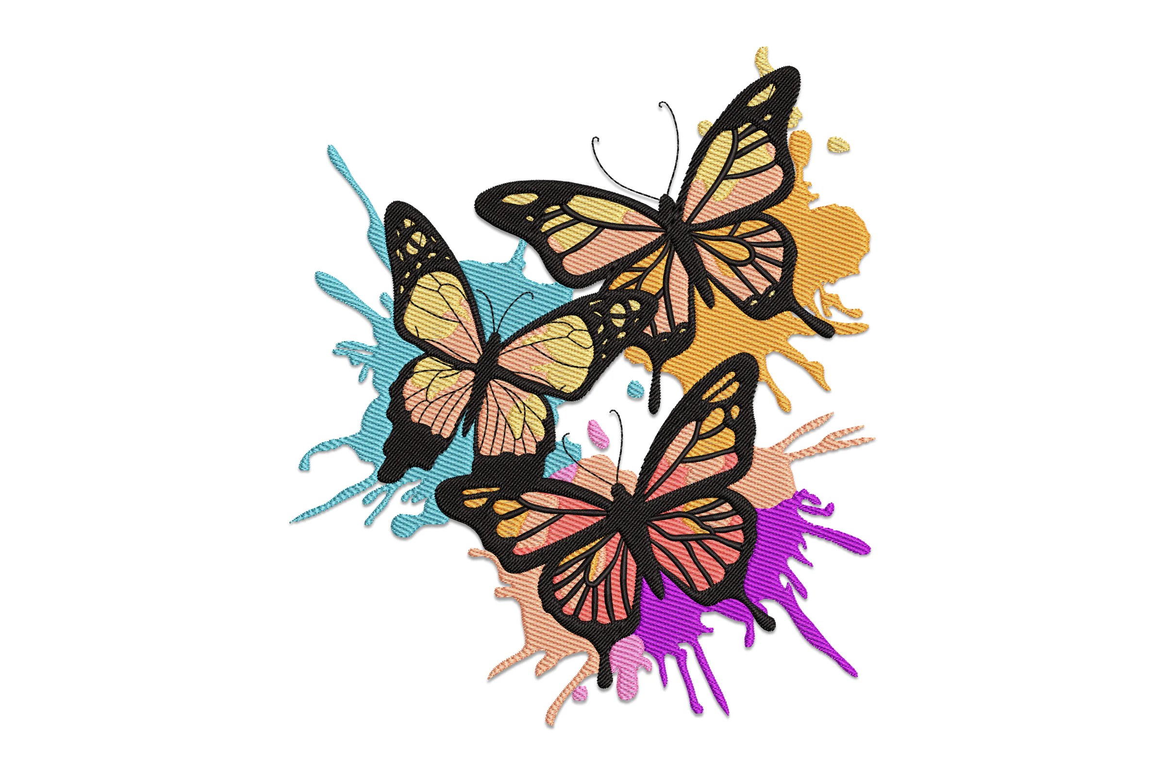 Colorful Butterfly Embroidery Design