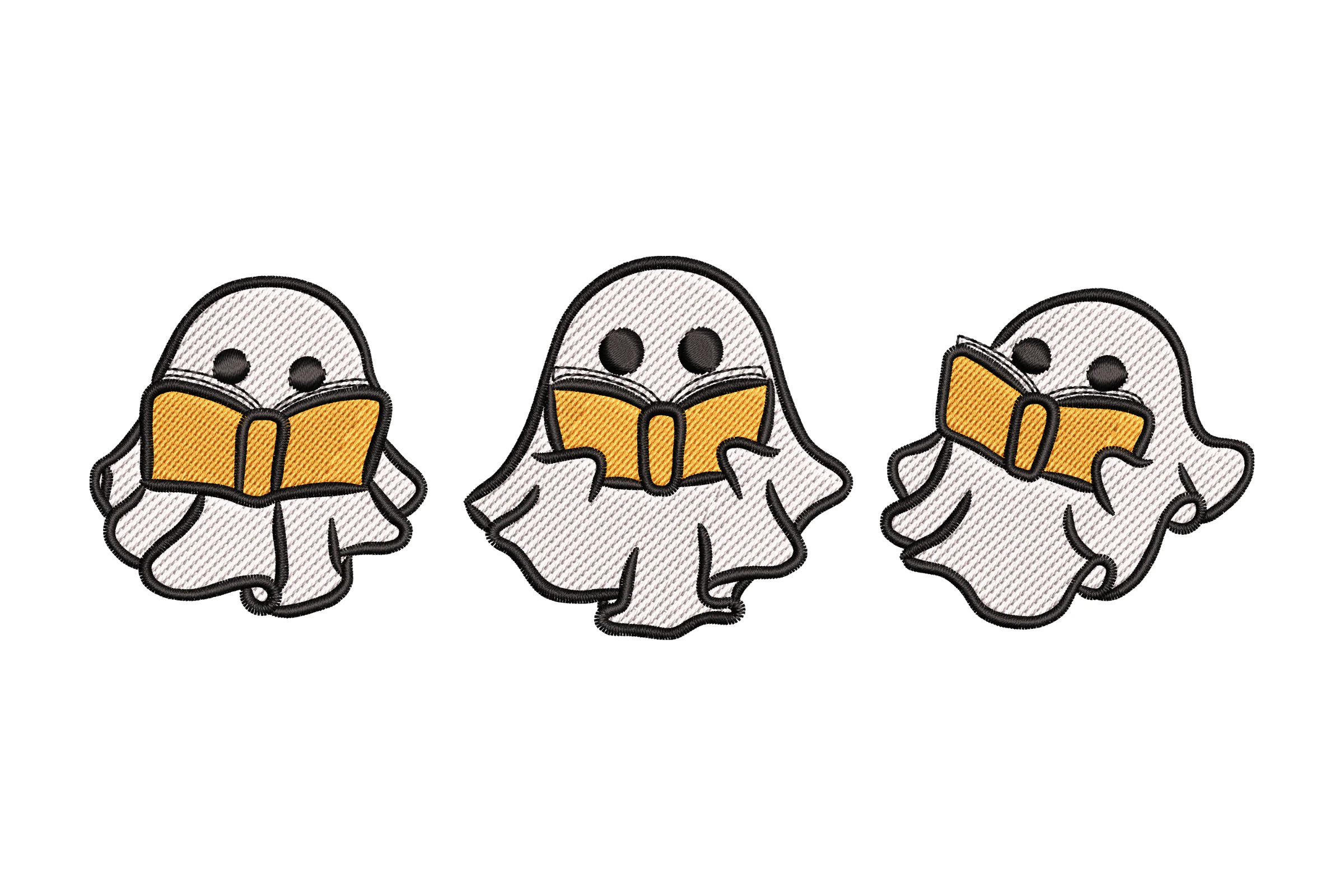 Ghost Reading Book Embroidery Design File