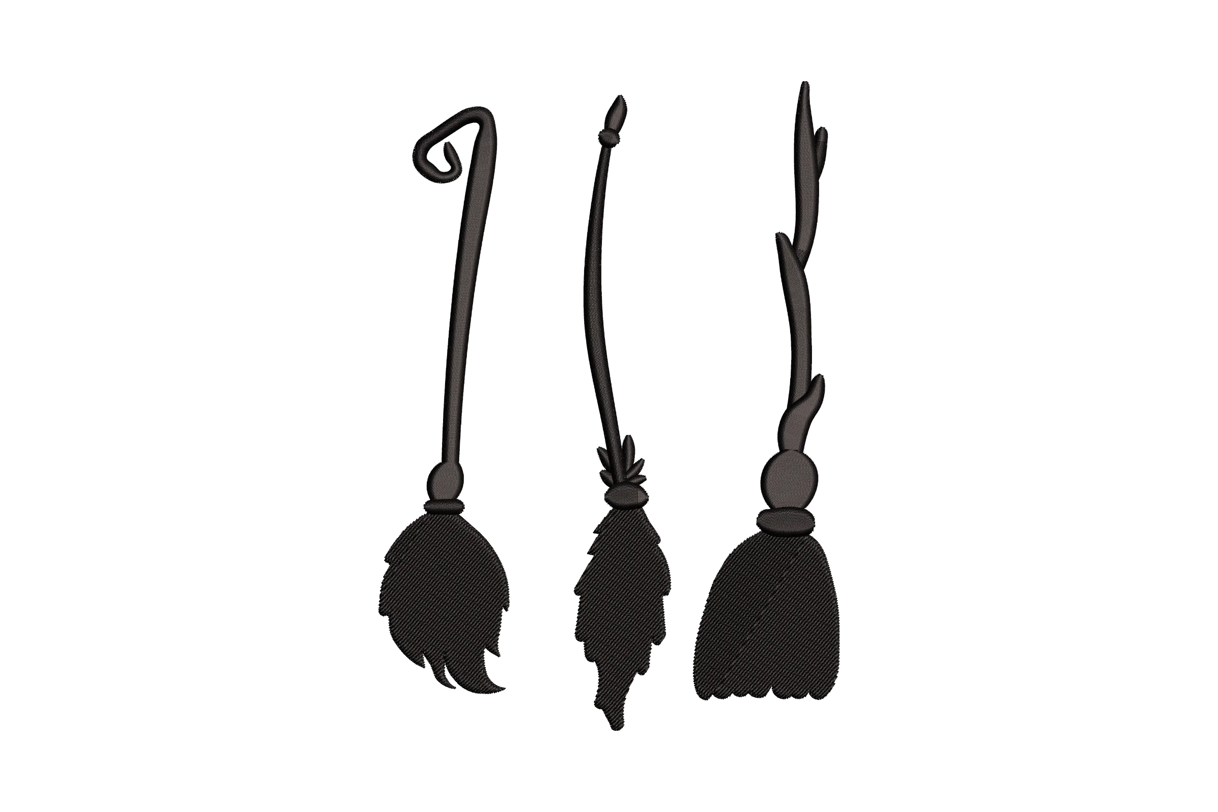 Witch's Broom Trio Embroidery Design