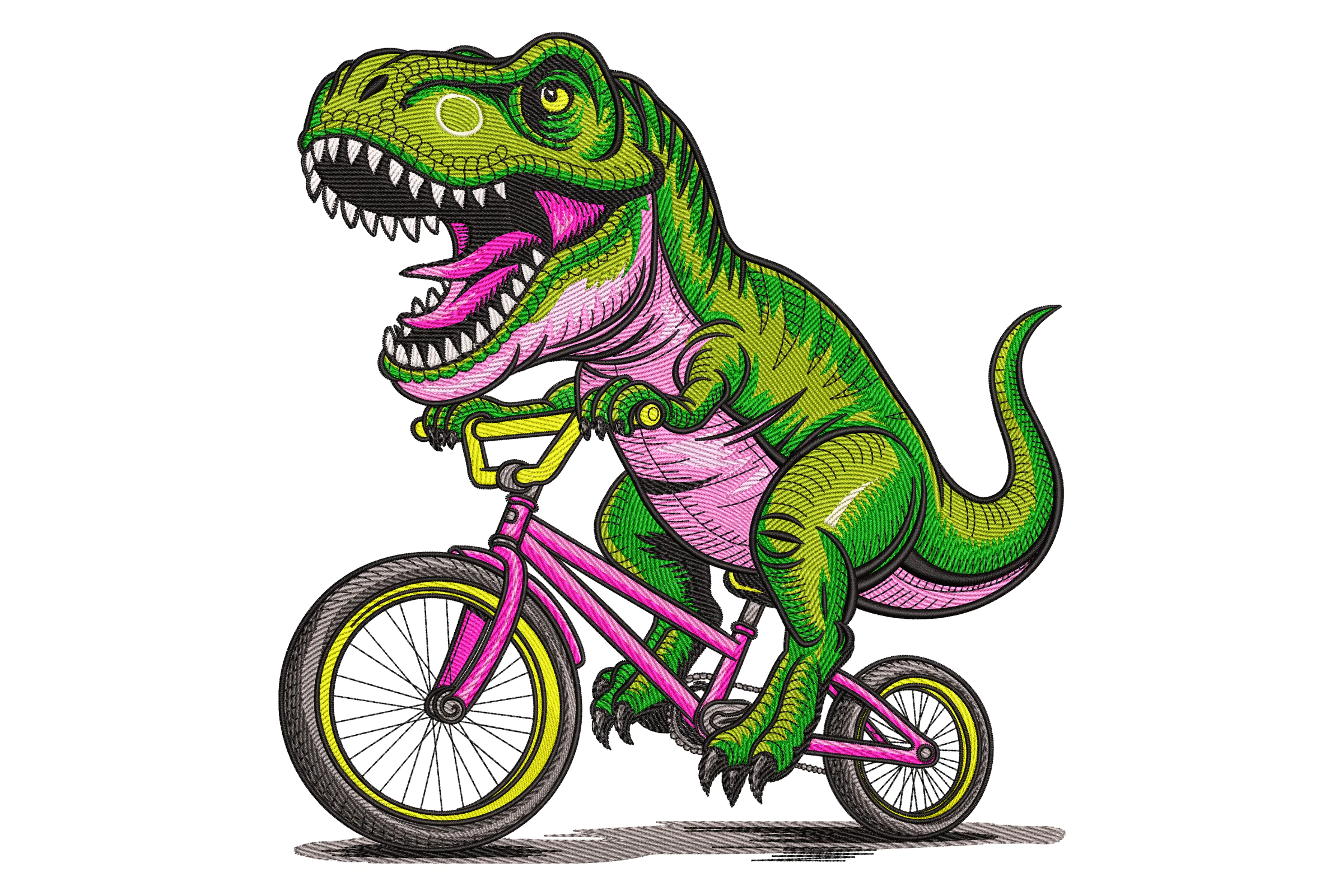 T-Rex on a Bike Embroidery Design