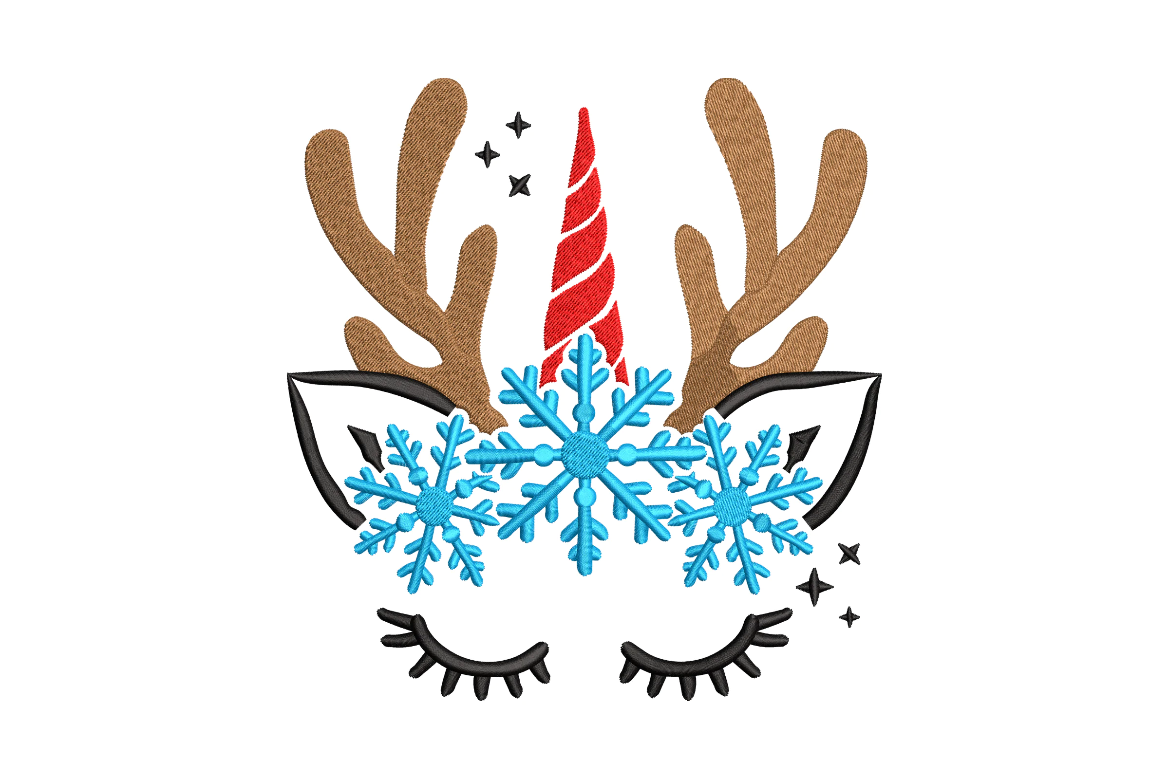 Christmas Reindeer Face Embroidery Design
