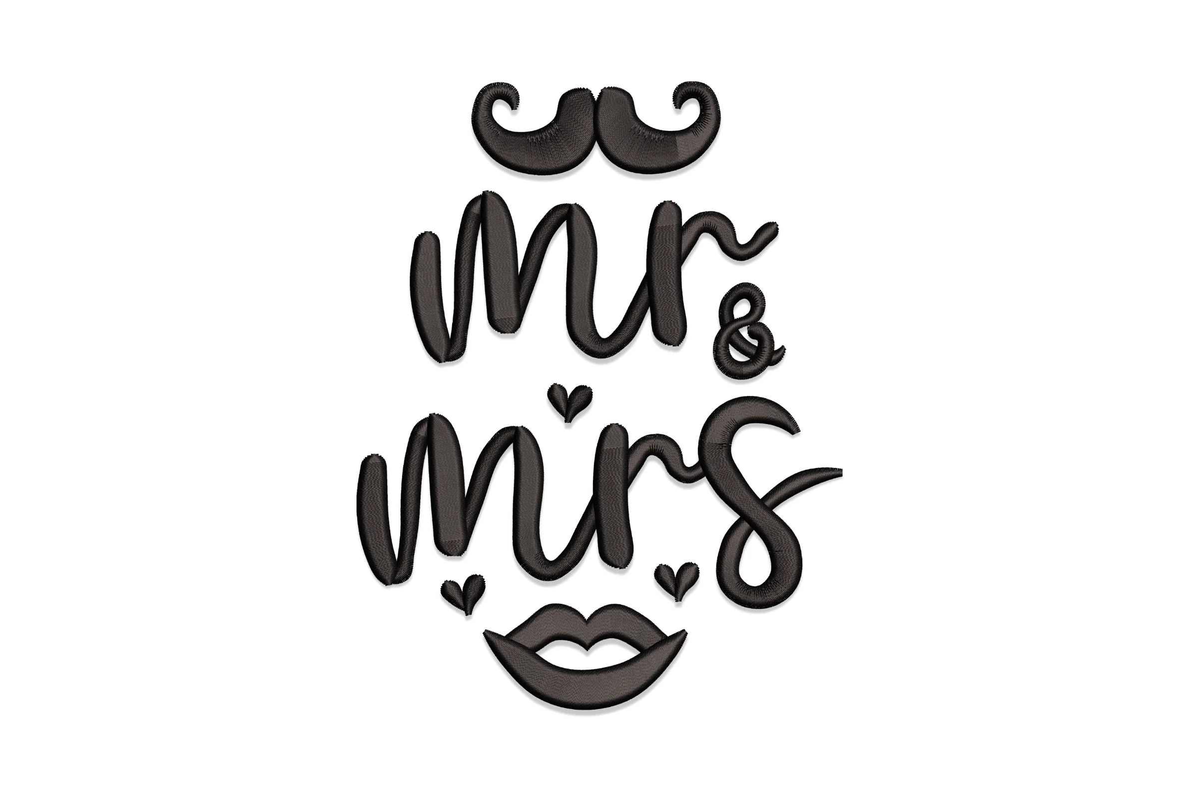 Mr & Mrs Embroidery Design