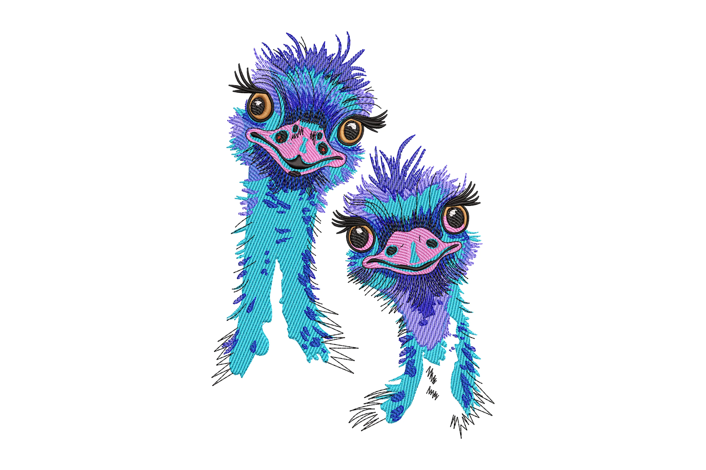 Ostrich With Glasses Embroidery Design