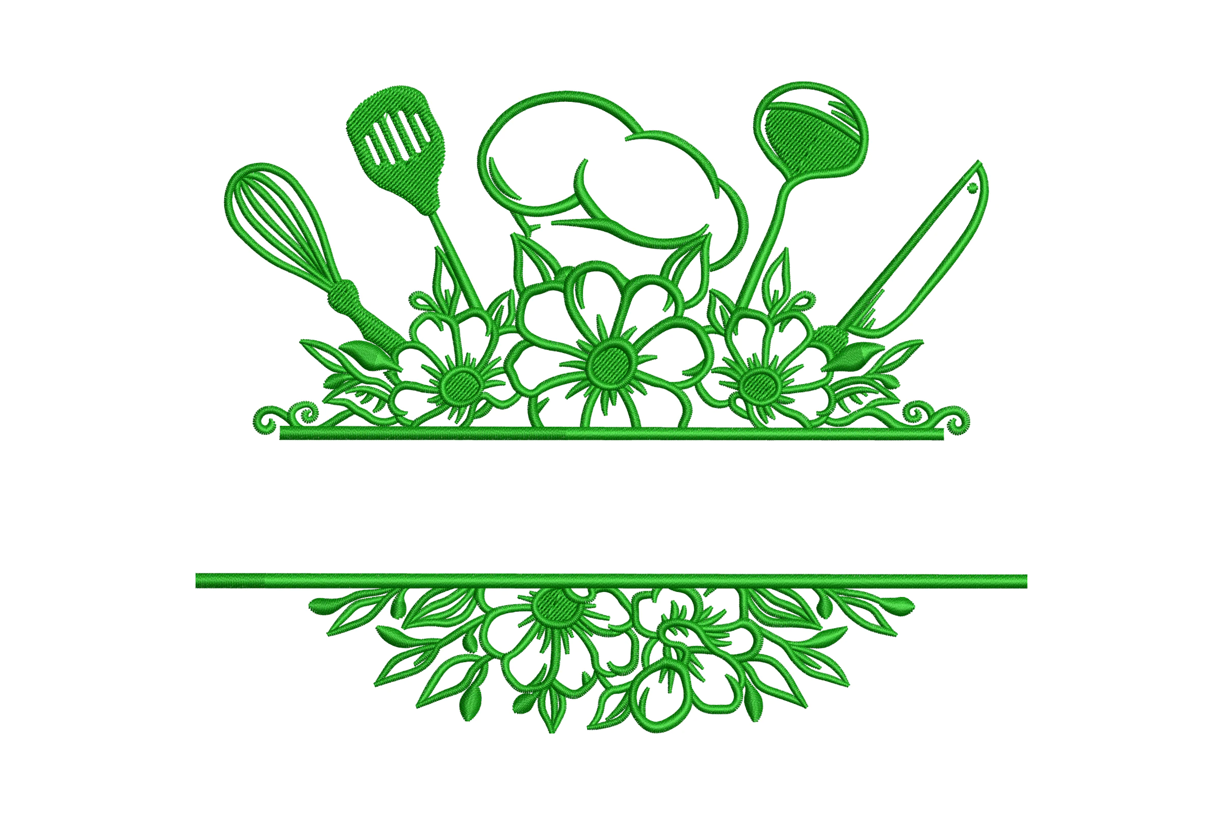 Flower Chef Tool Embroidery Design