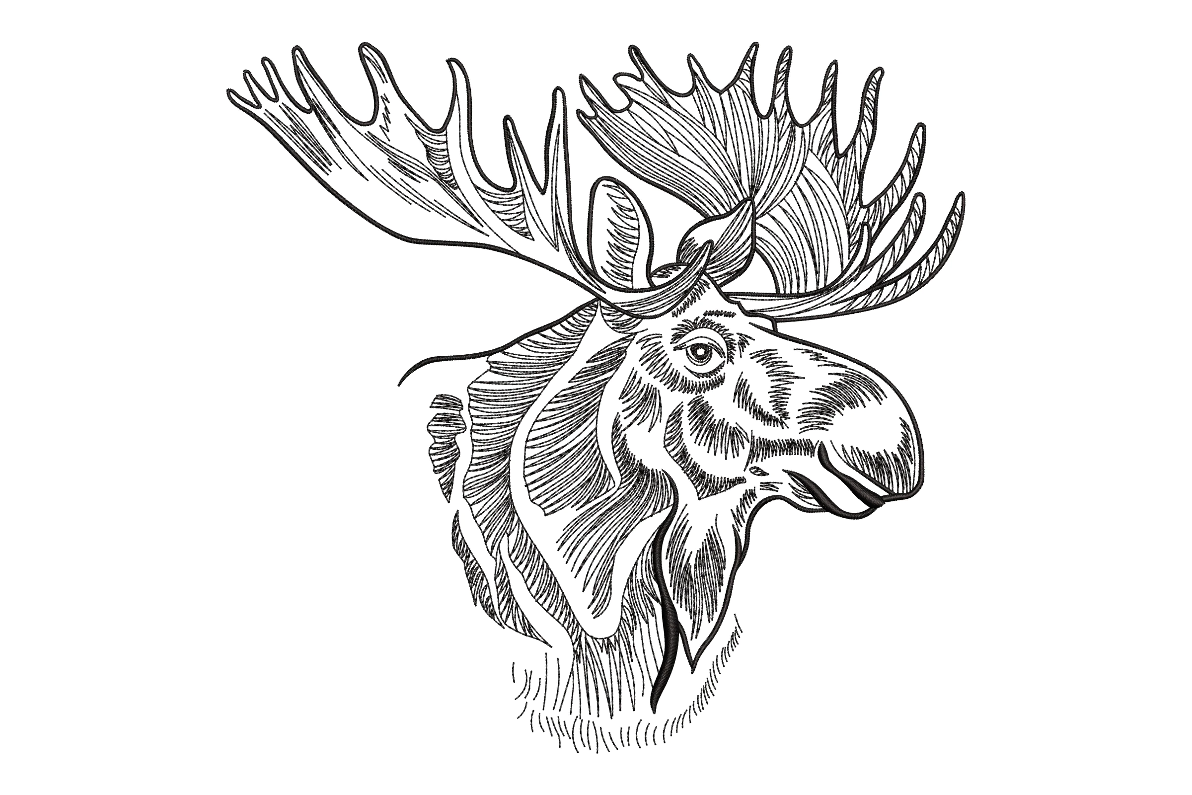 Moose Embroidery Design File