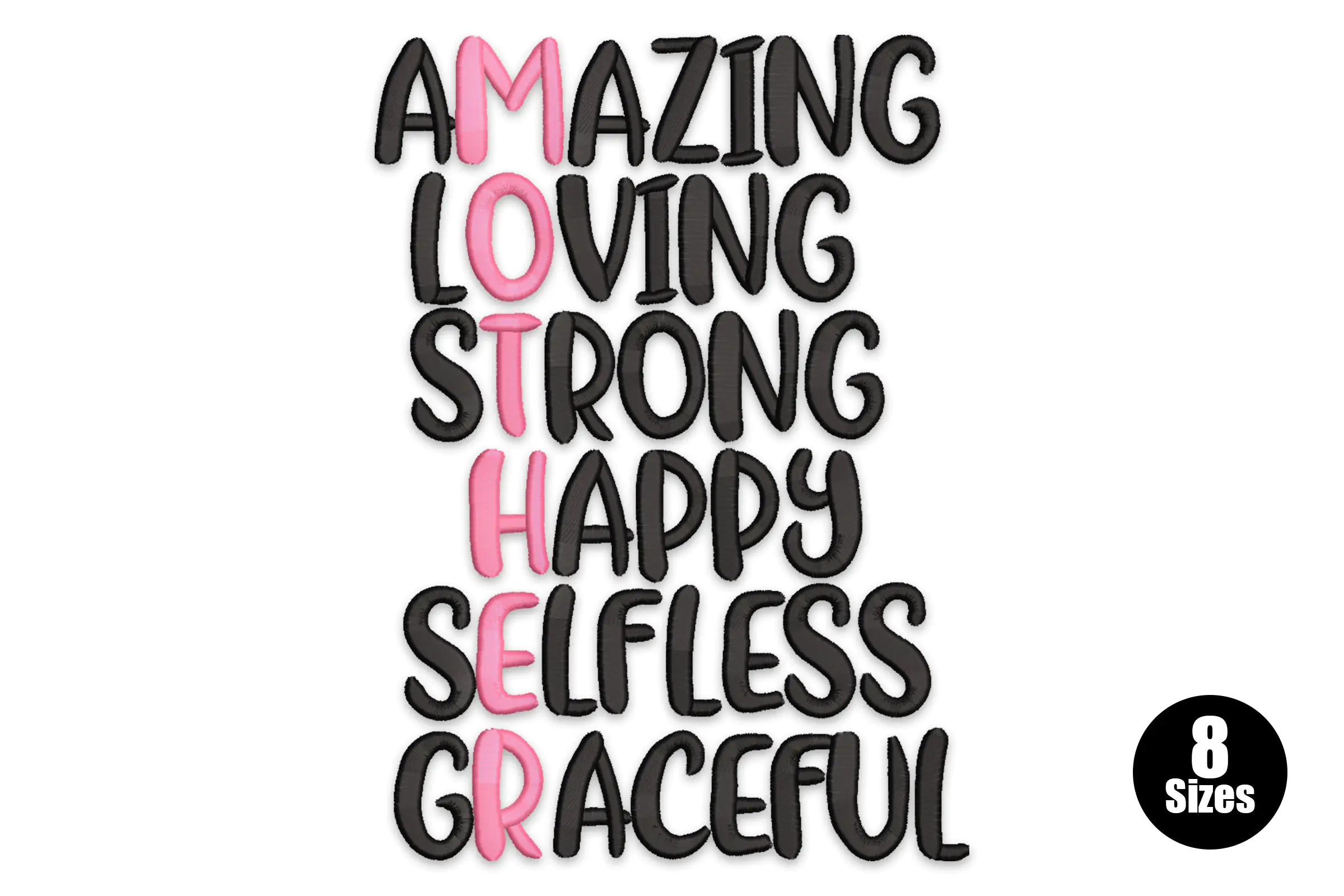 Mother's Day Phrase Embroidery Embroidery Design