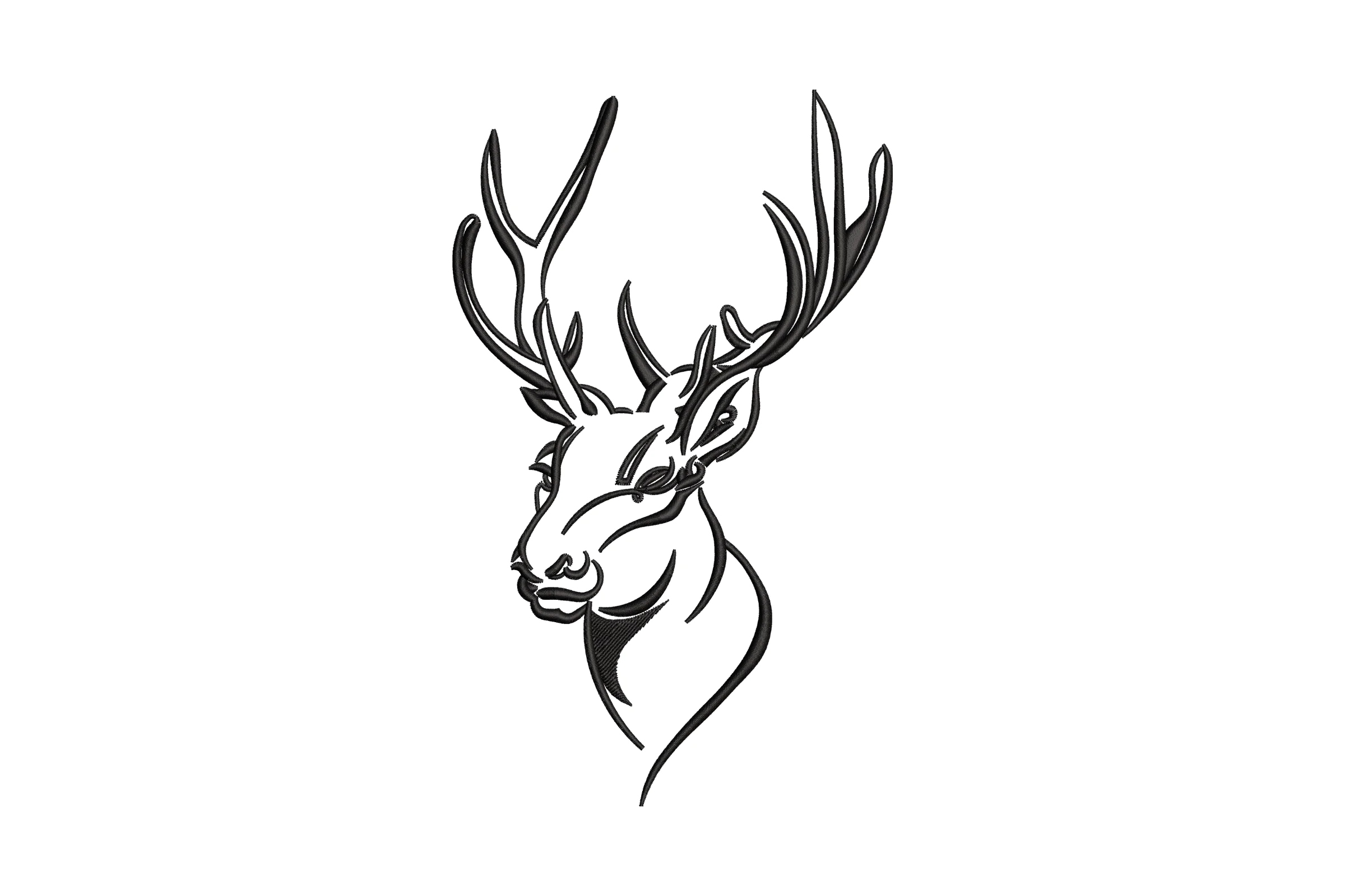 Deer Head Embroidery Design File