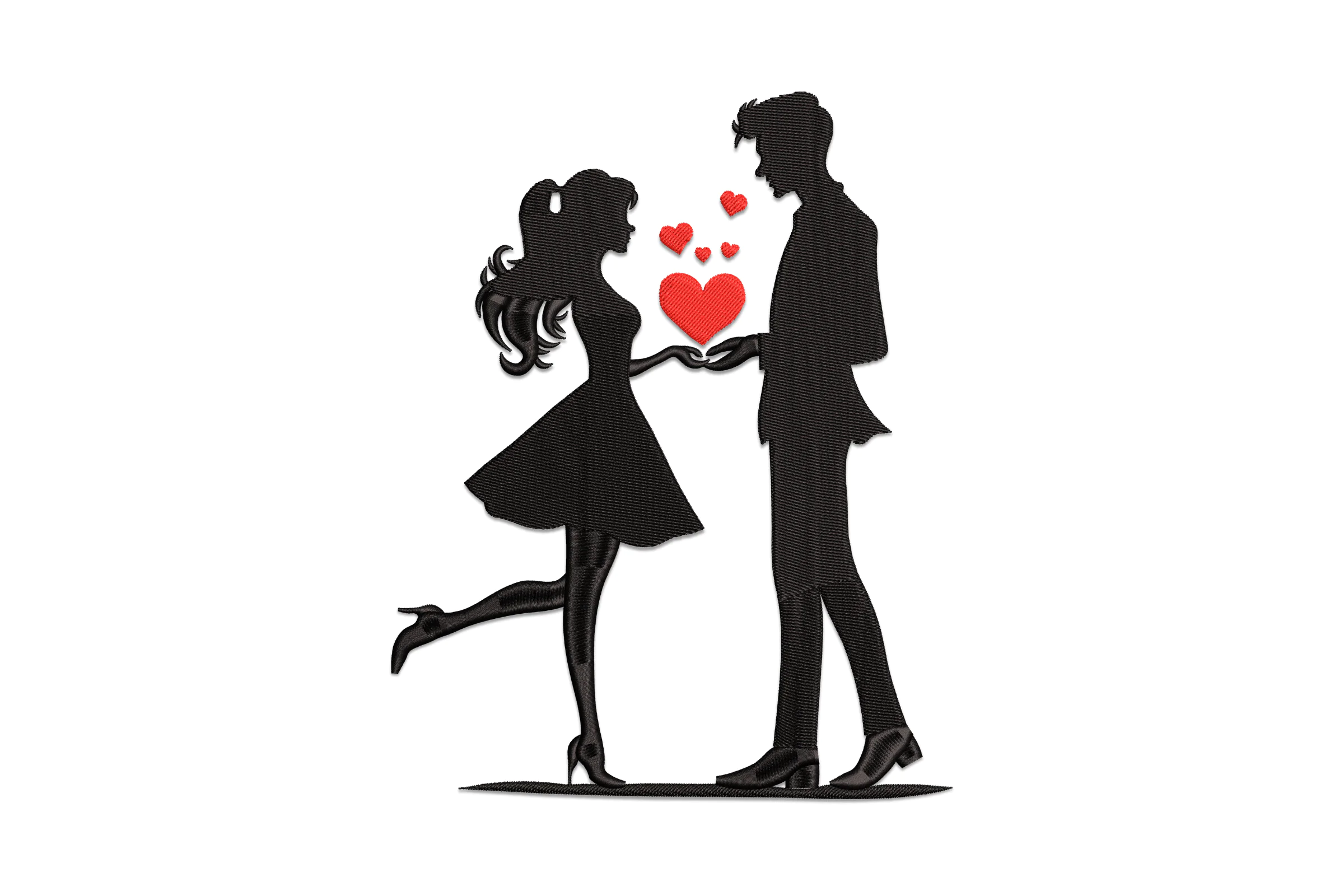Couple Love Embroidery Design