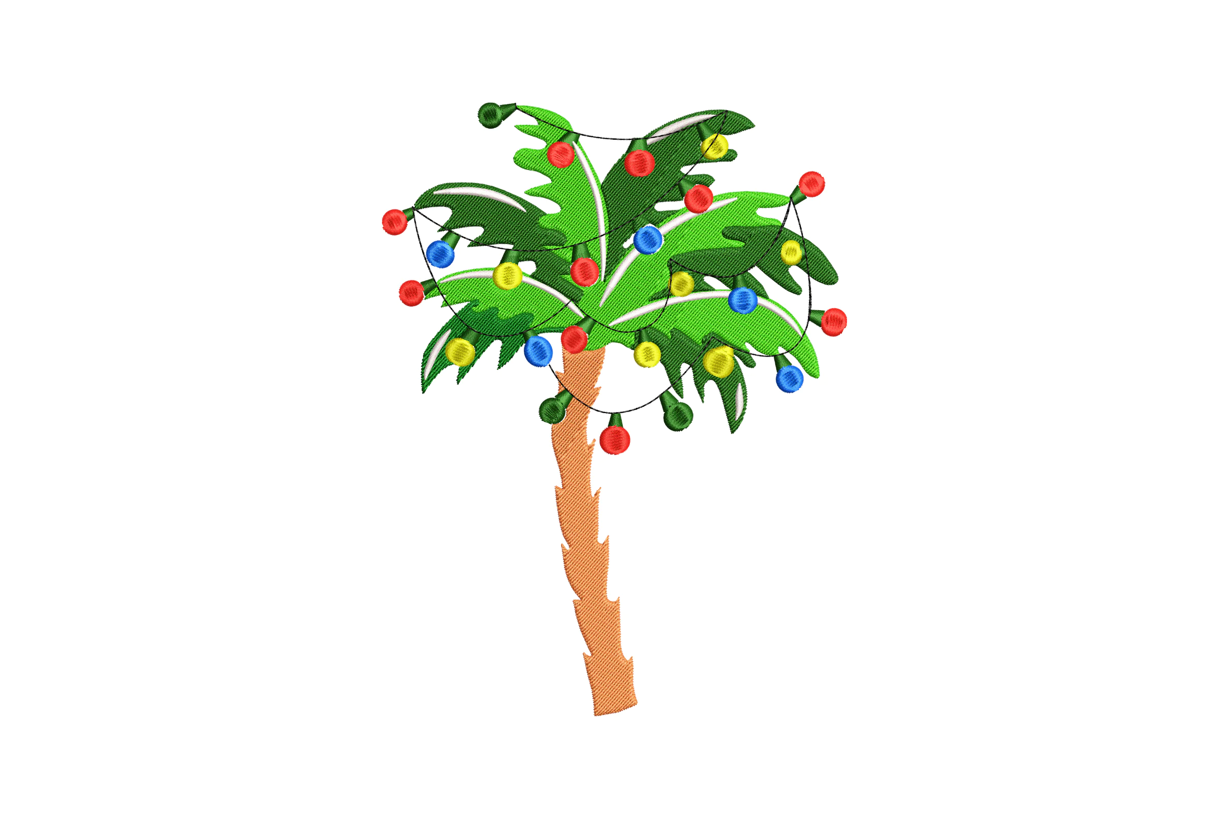 Christmas Palm Tree Machine Embroidery Design