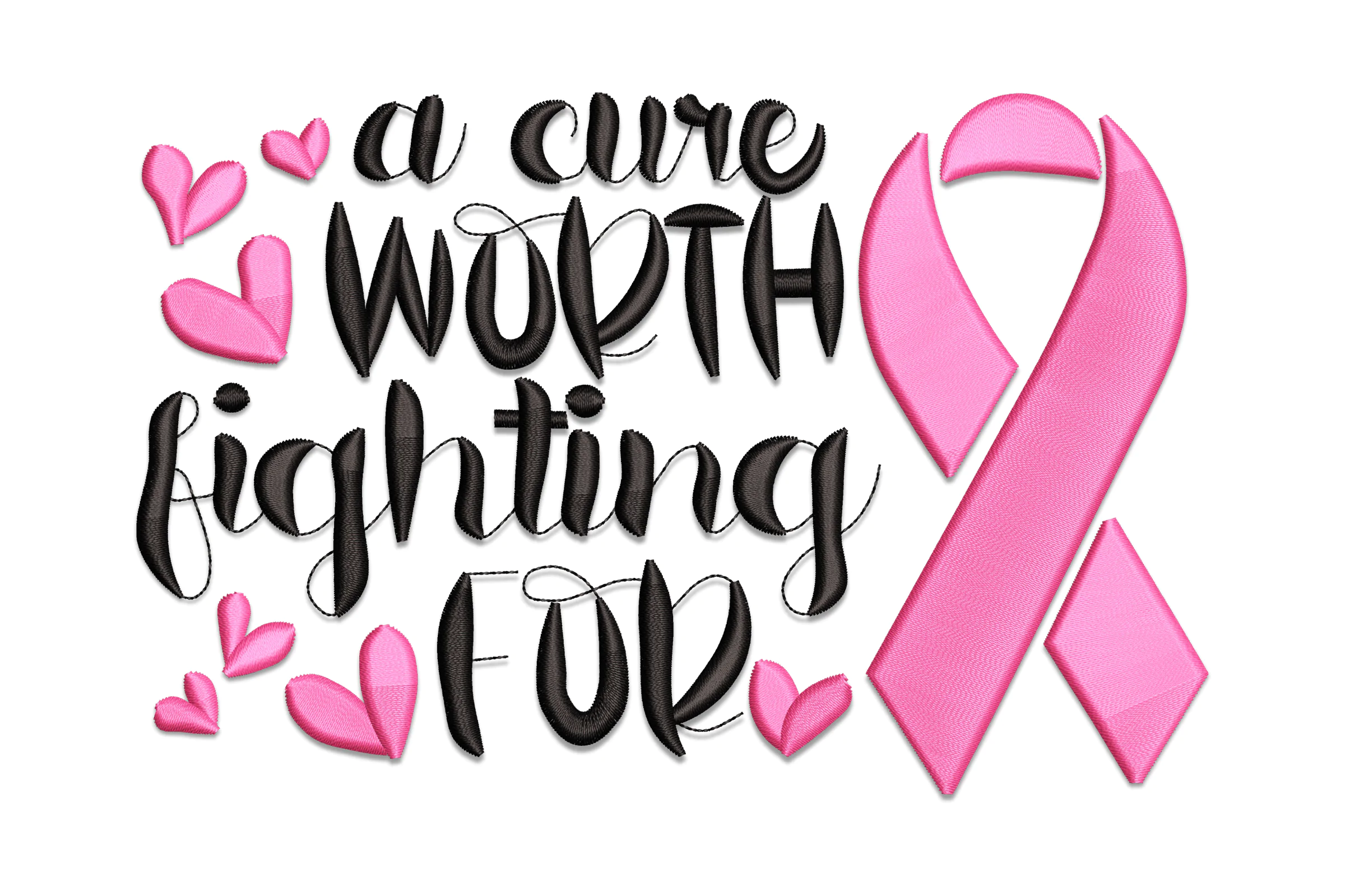 A Cure Worth Fighting Embroidery Design