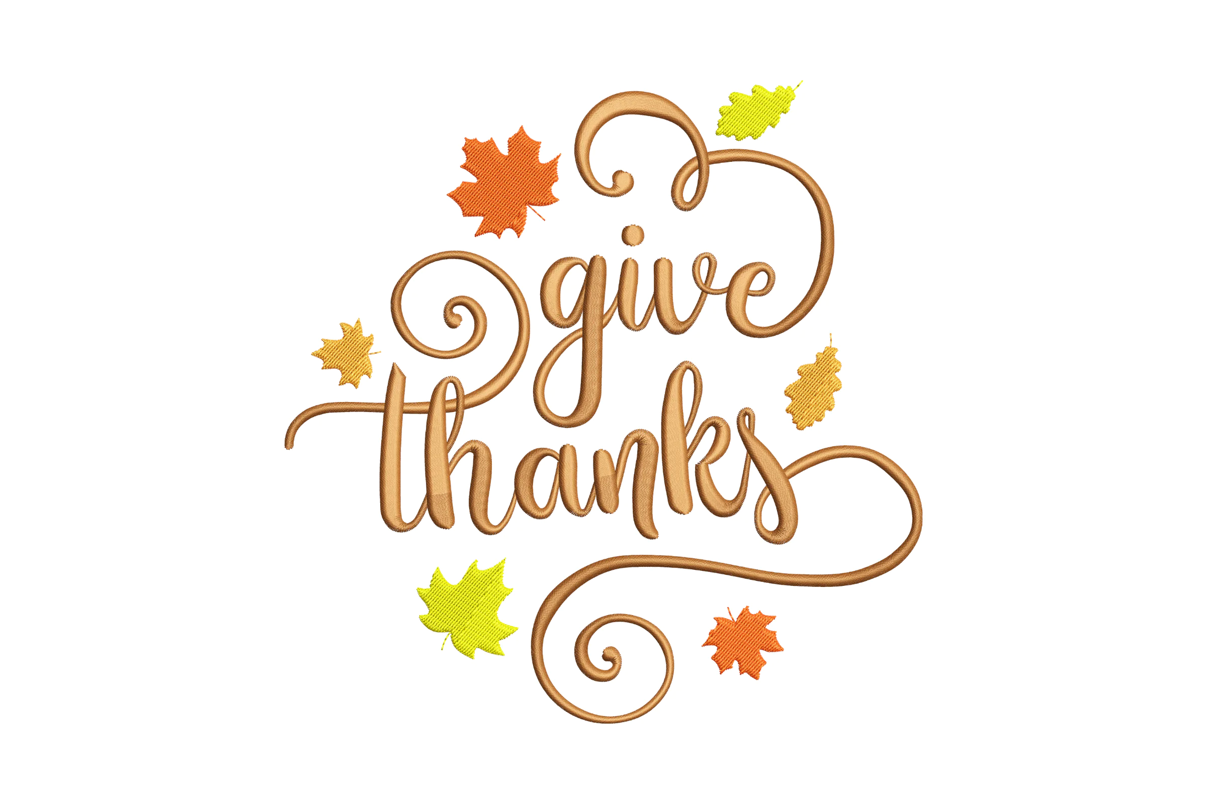 Give Thanks Autumn Embroidery Design