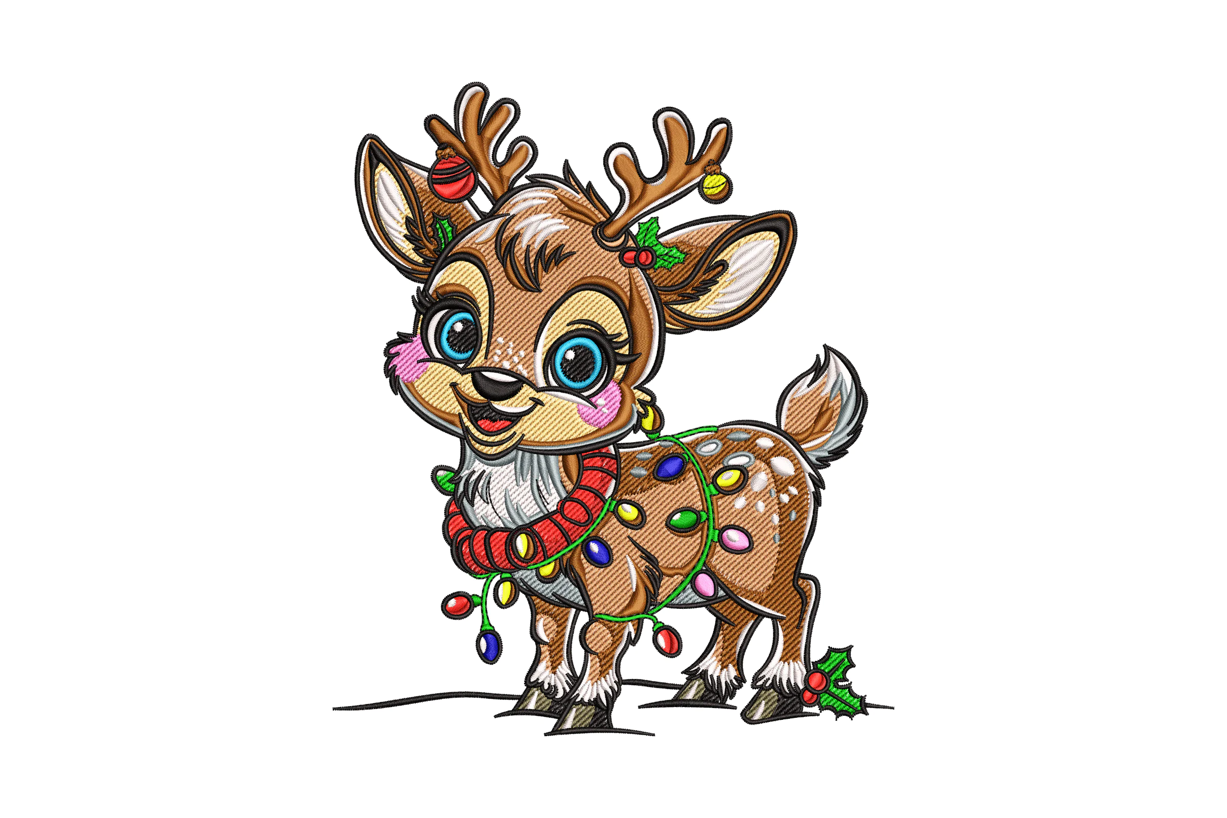 Christmas Baby Reindeer Embroidery Design File