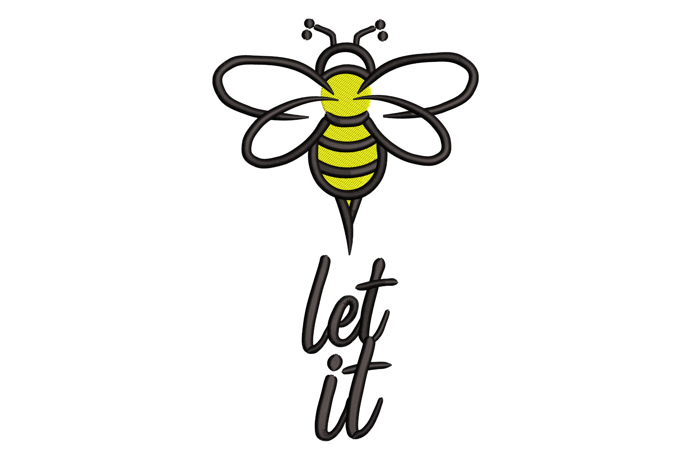 Bee with Let It Embroidery Design