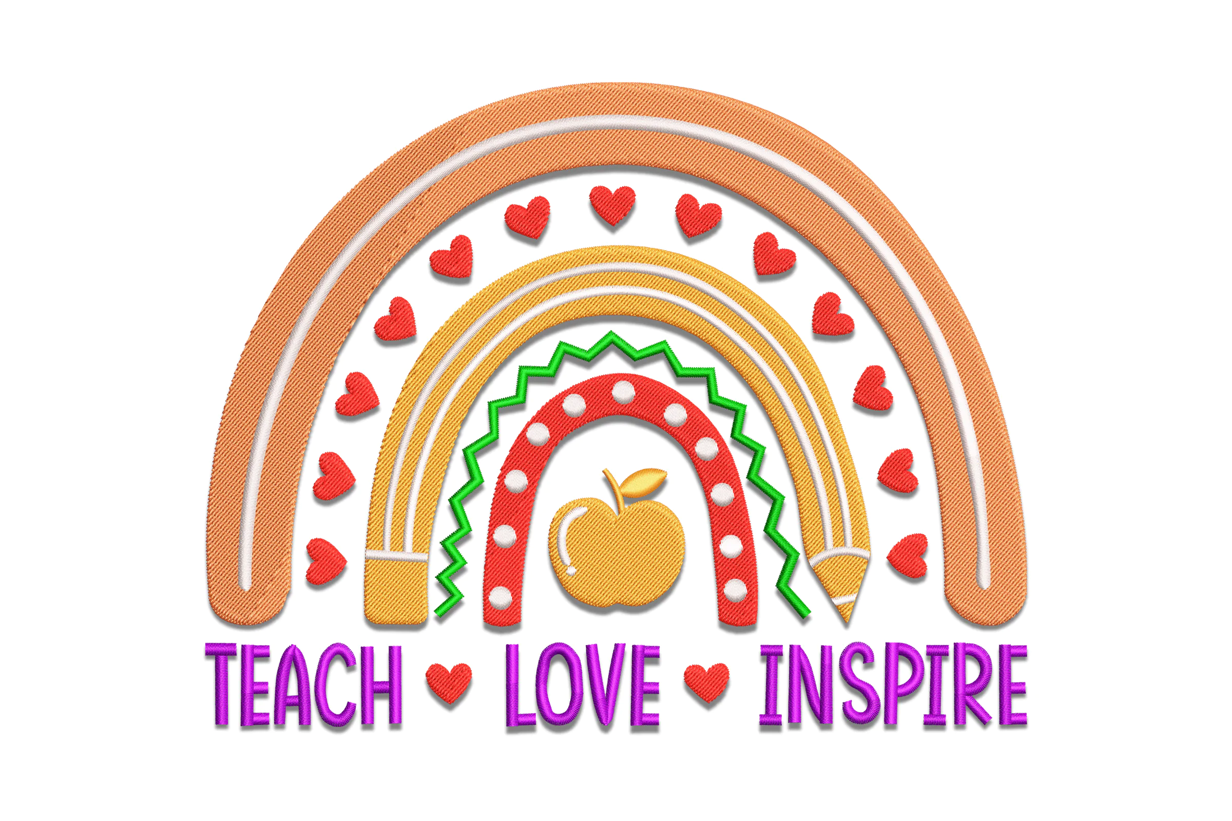Teach Love Inspire Embroidery Design