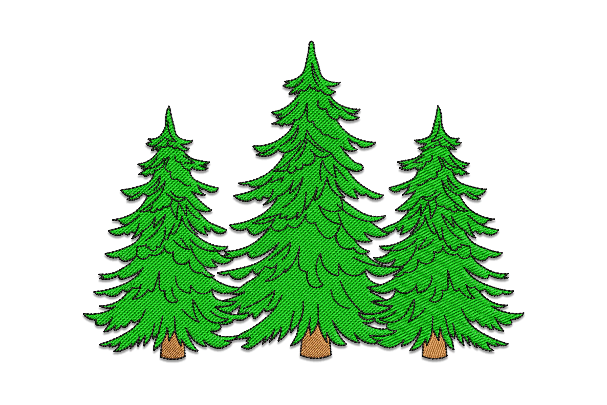 Christmas Pine Tree Machine Embroidery File