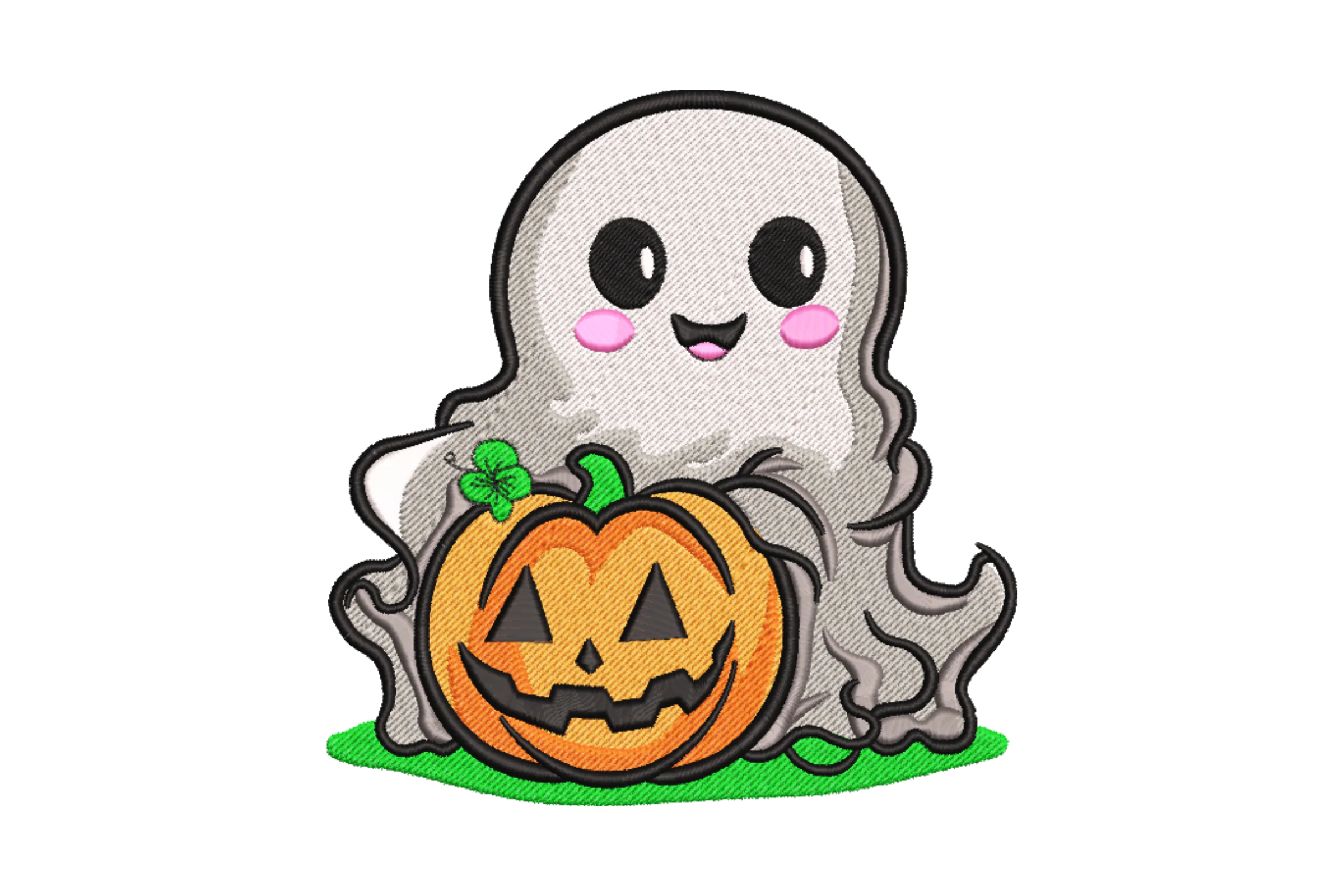 Ghosts and Pumpkins Embroidery Design