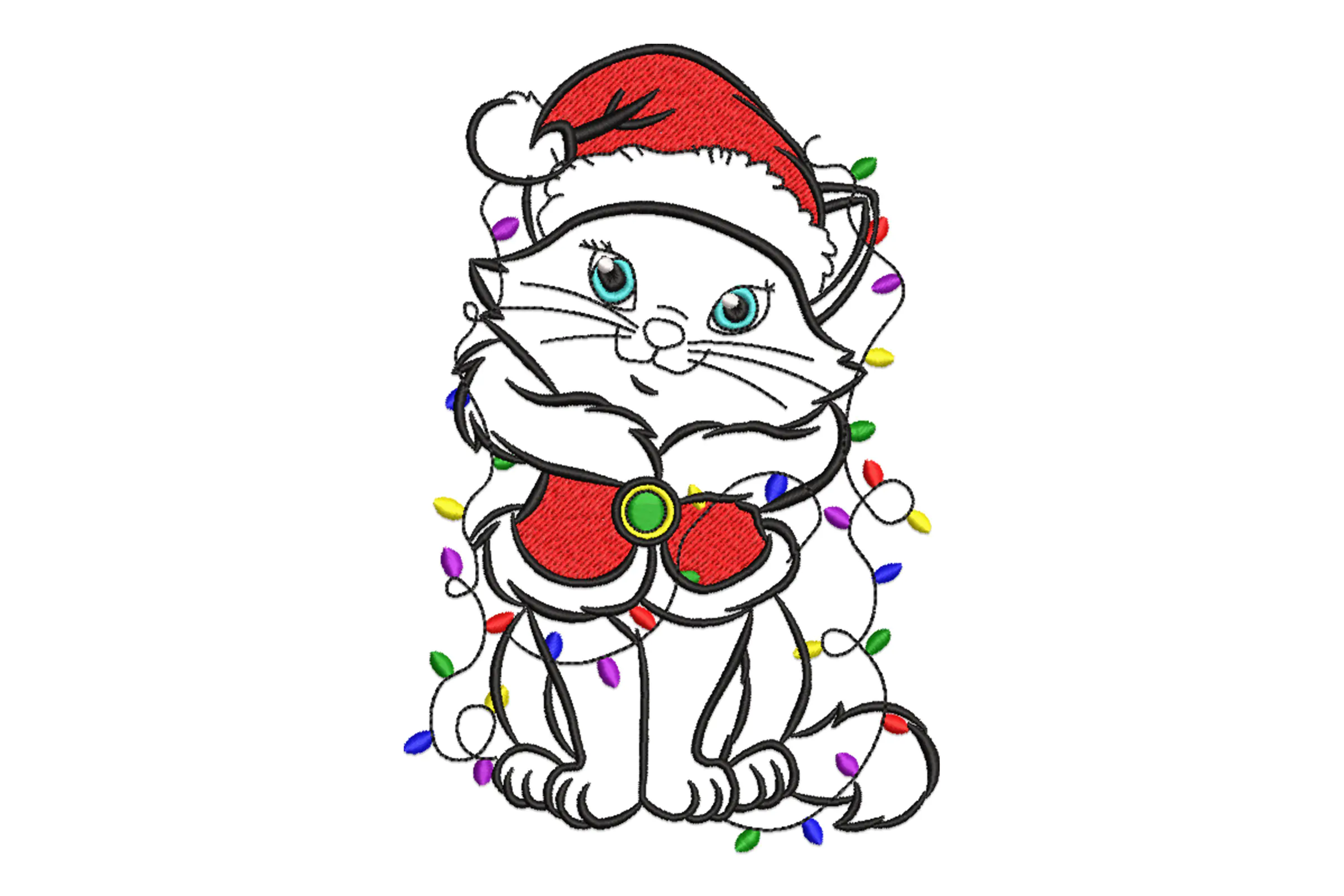 Meowy Christmas Embroidery Design