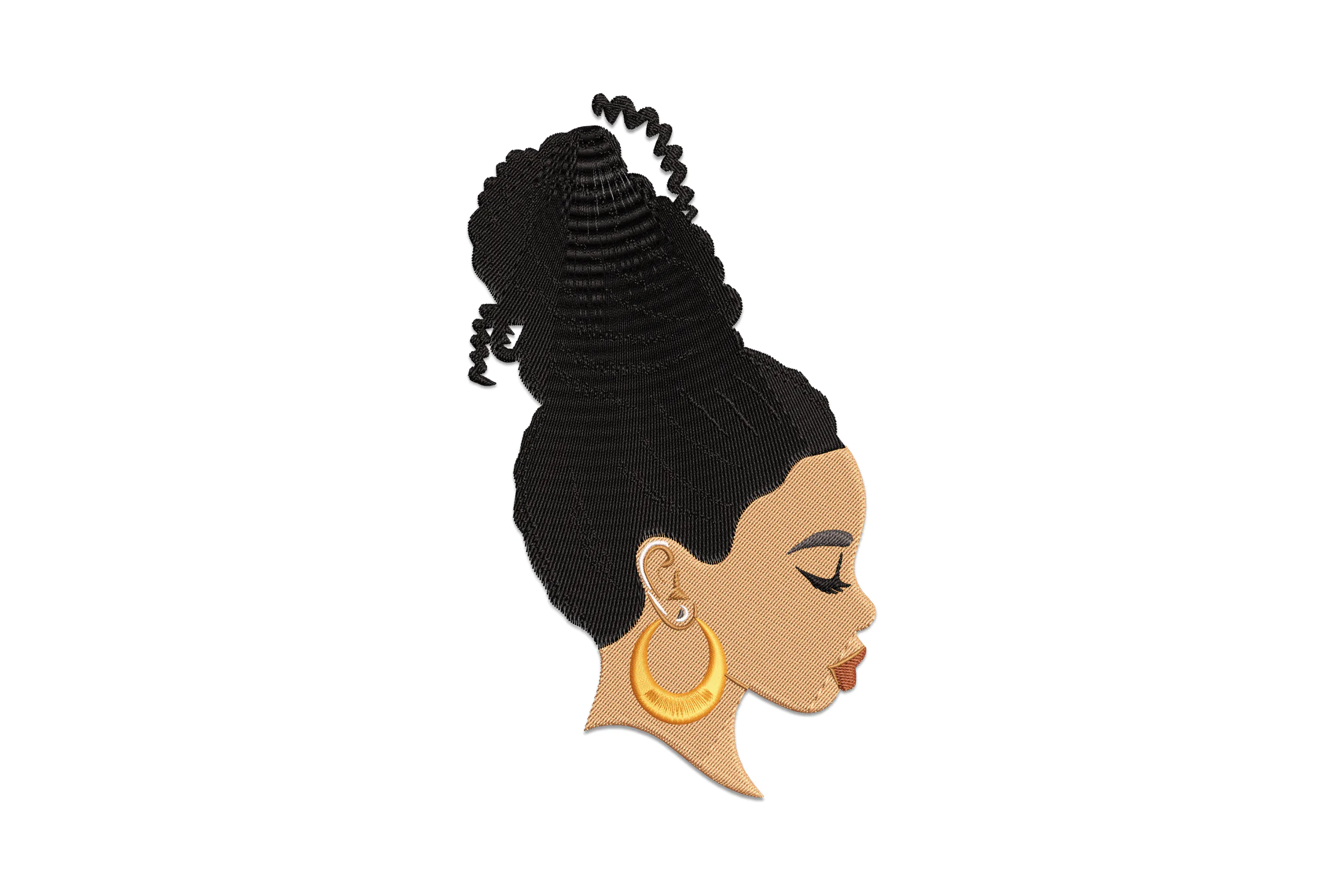 Black Woman With Dreads Embroidery Design