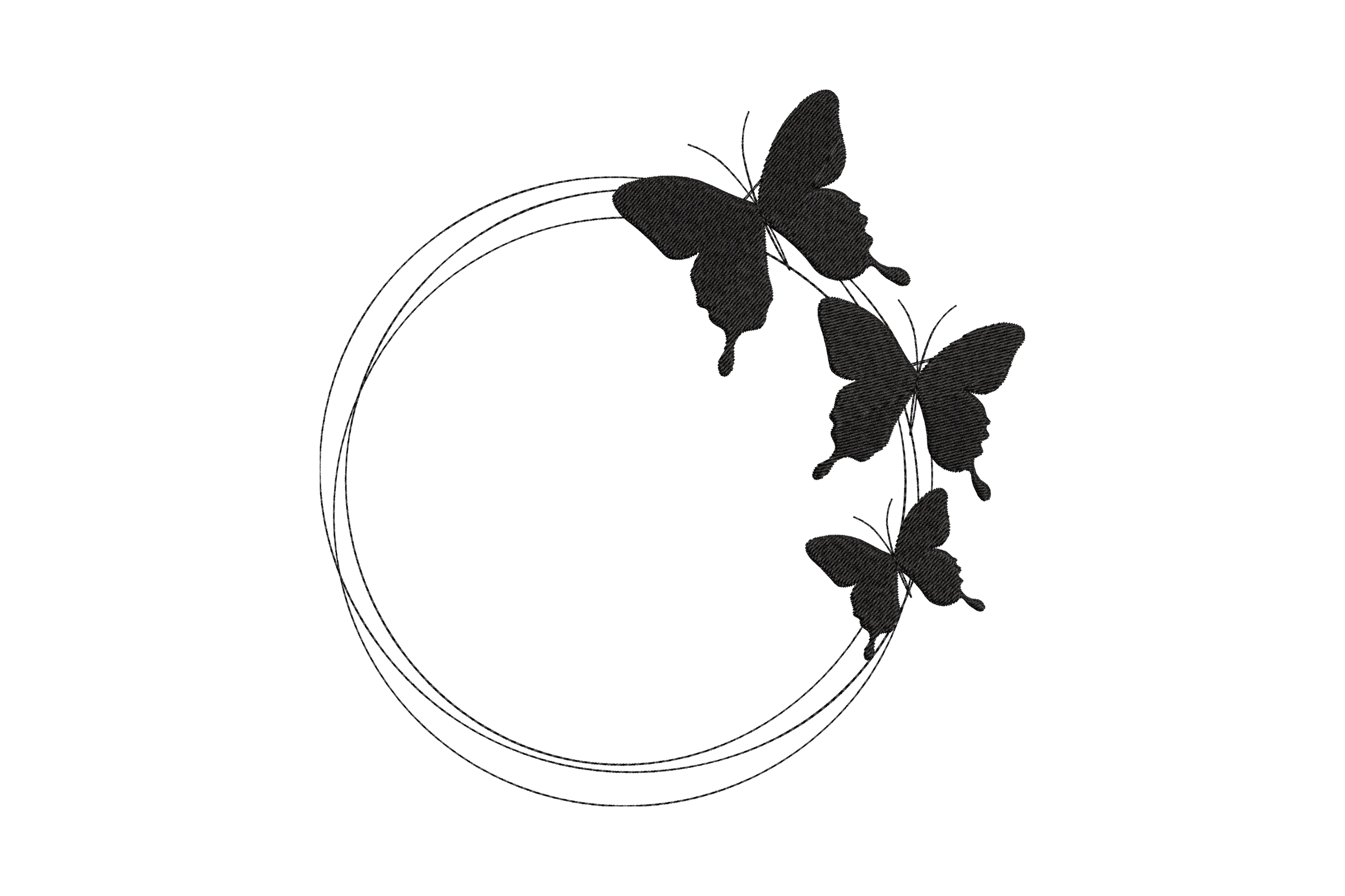 Butterfly Monogram Embroidery Design