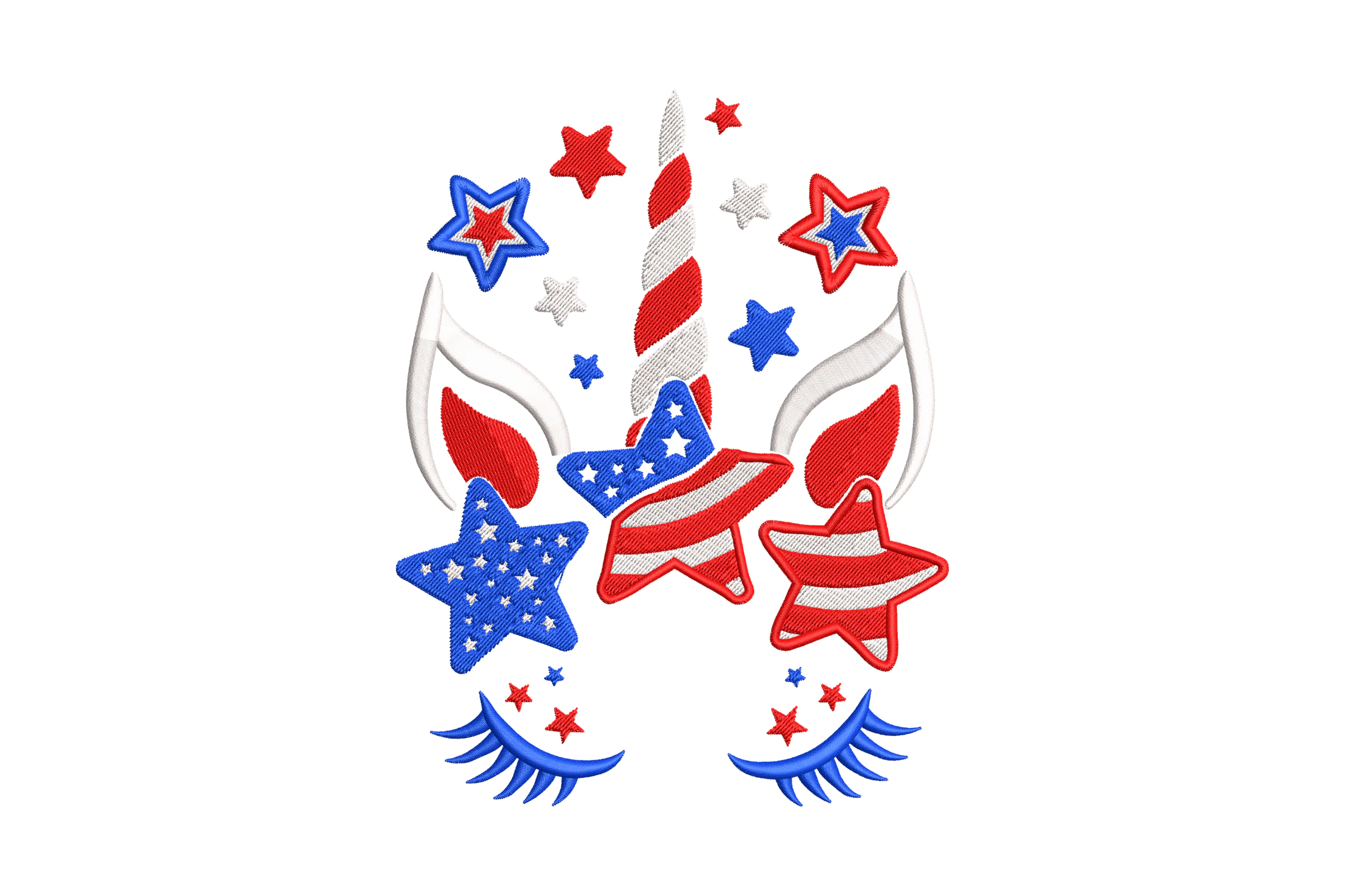 4th of July Unicorn Embroidery Design