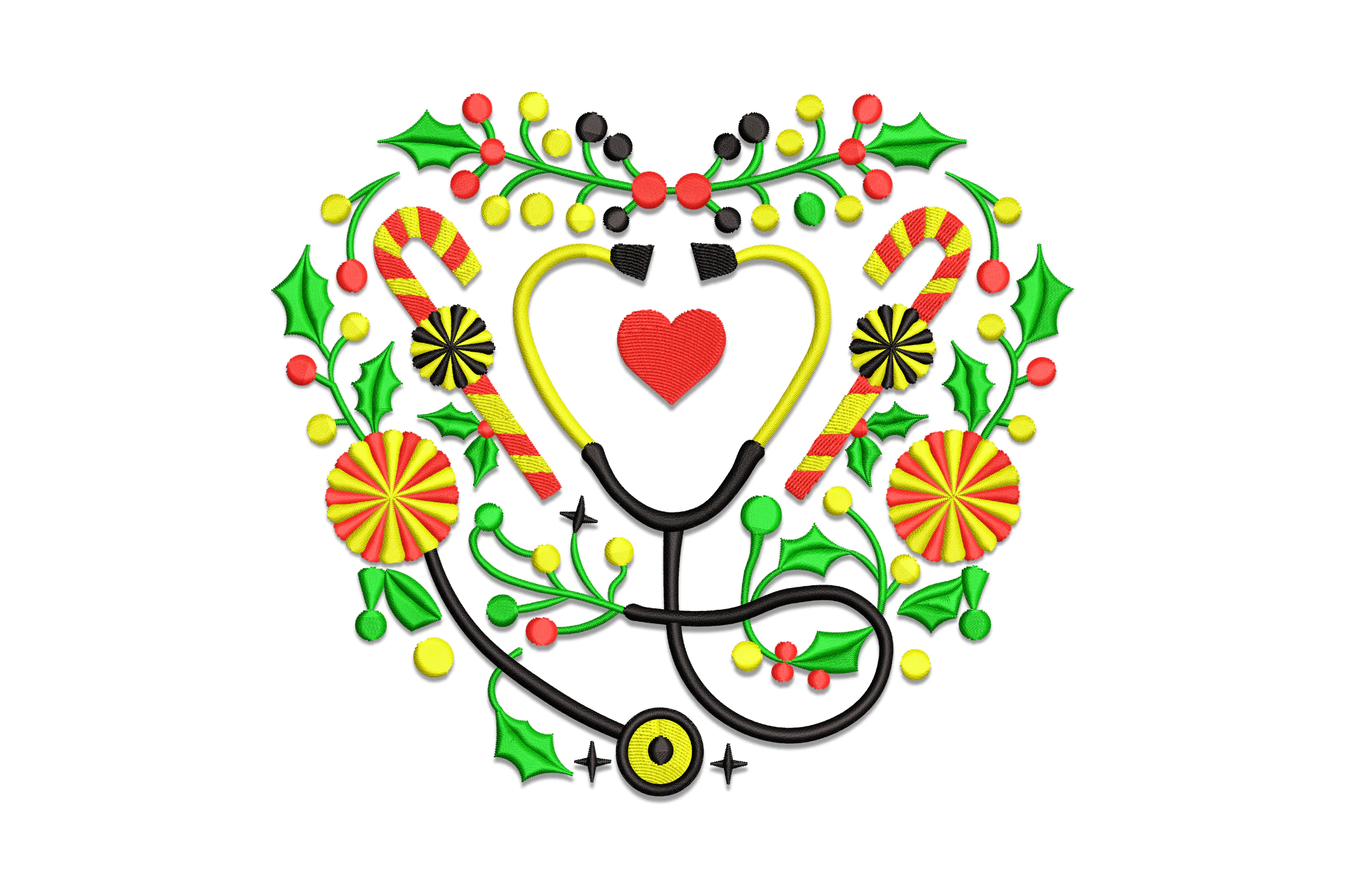 Christmas Nurse Doctor Stethoscope Machine Embroidery Design