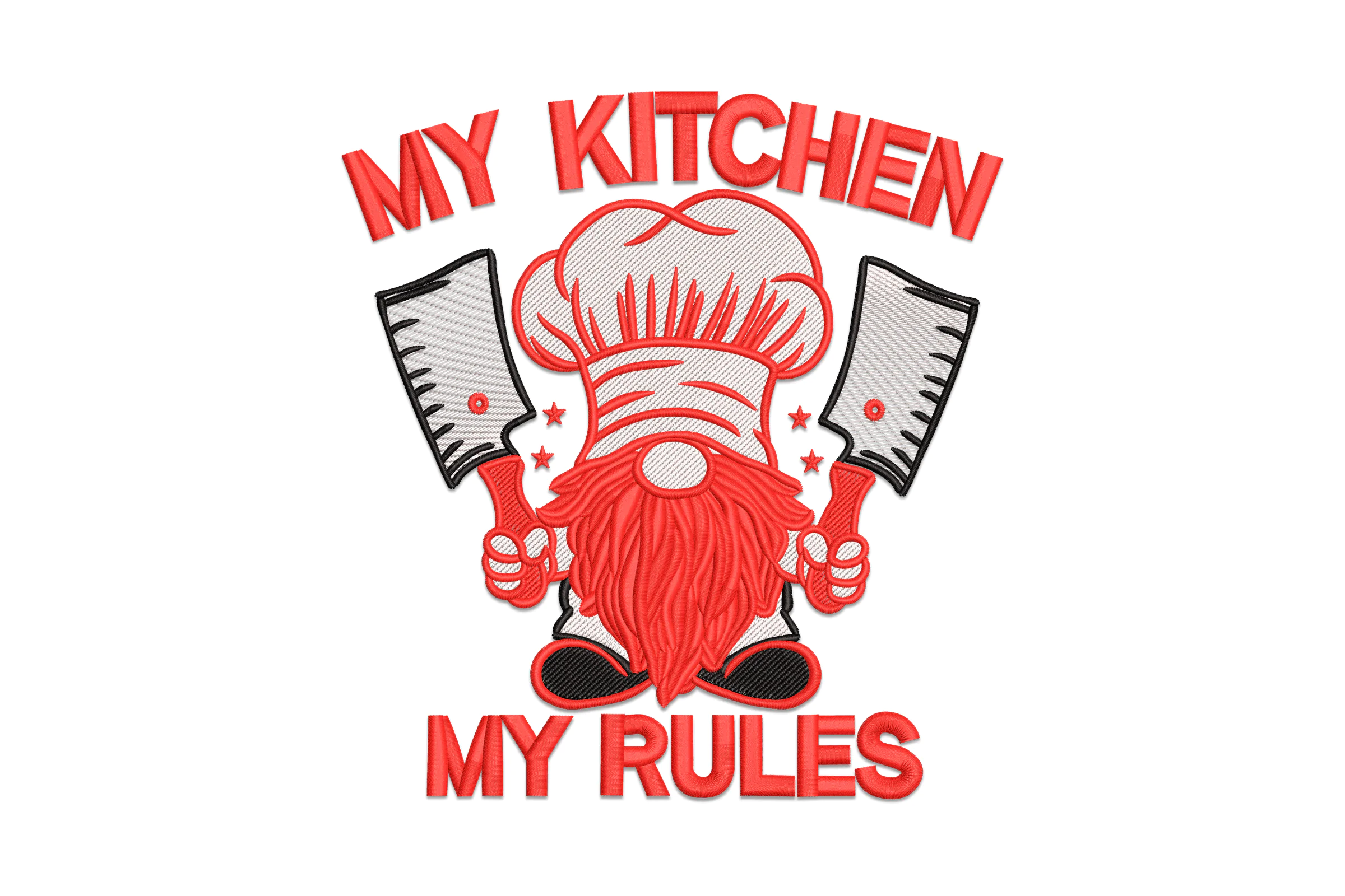 My Kitchen My Rules Embroidery Design File