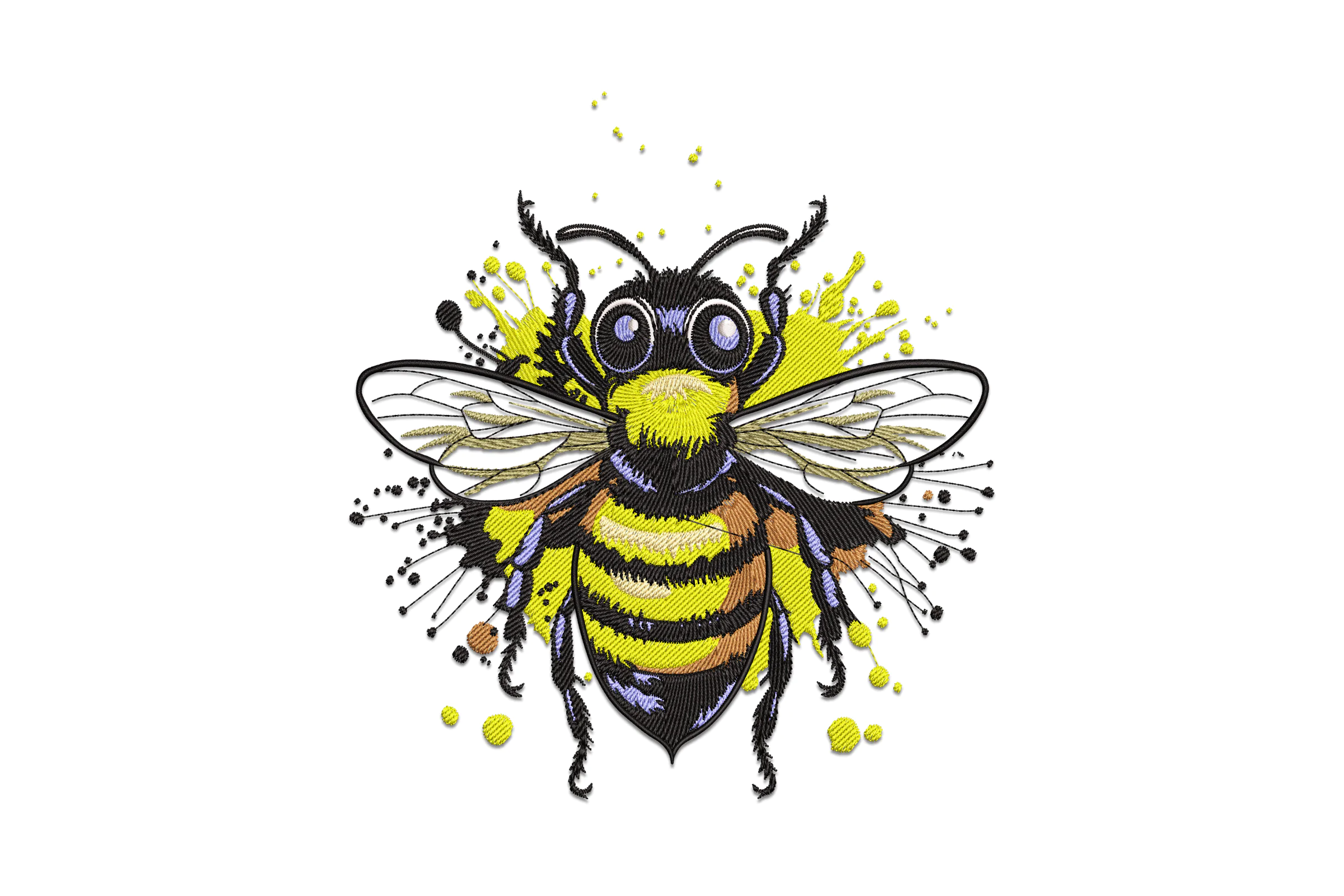Bee Splash Embroidery Design