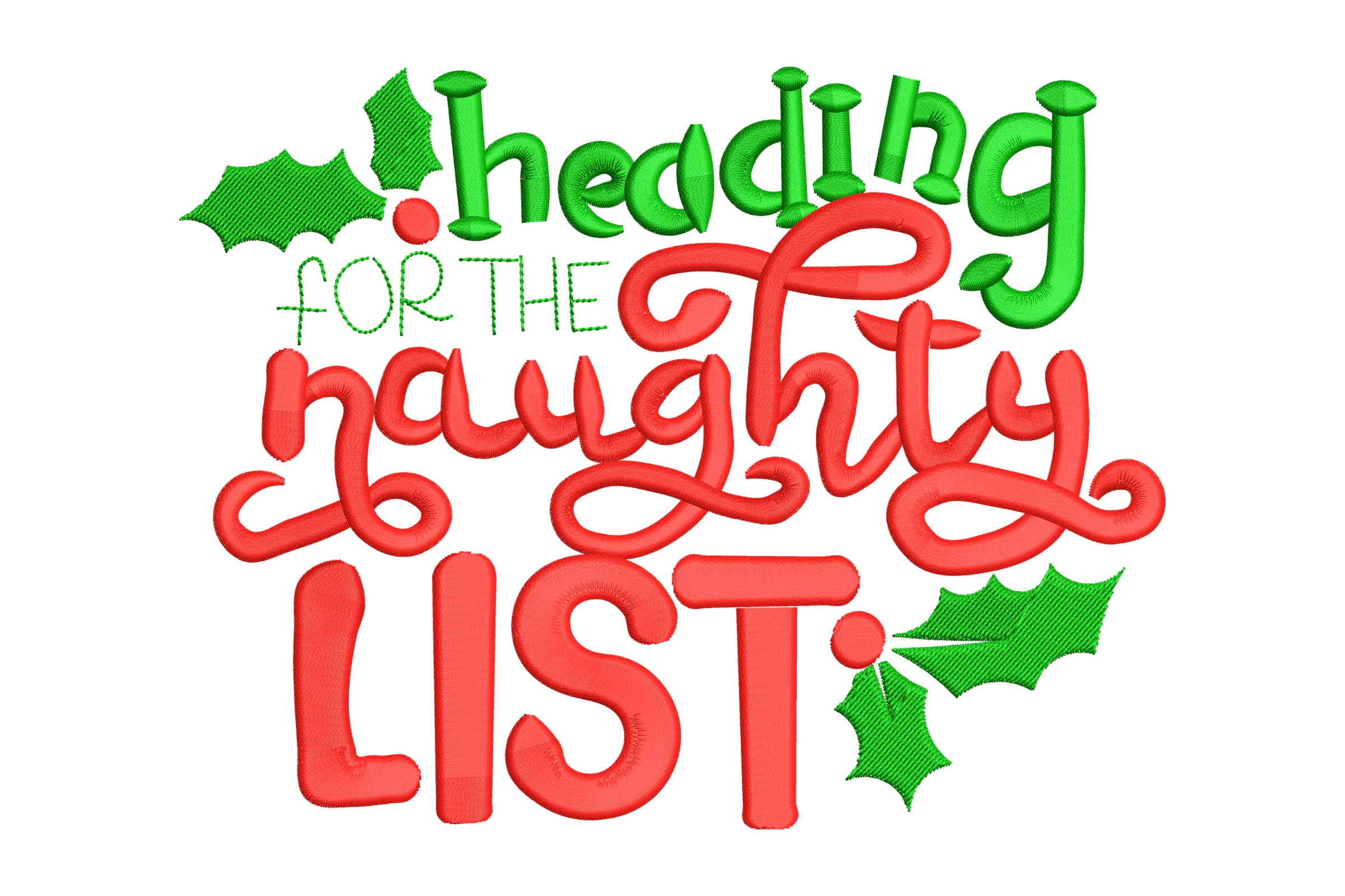 The Naughty List Christmas Embroidery Designs