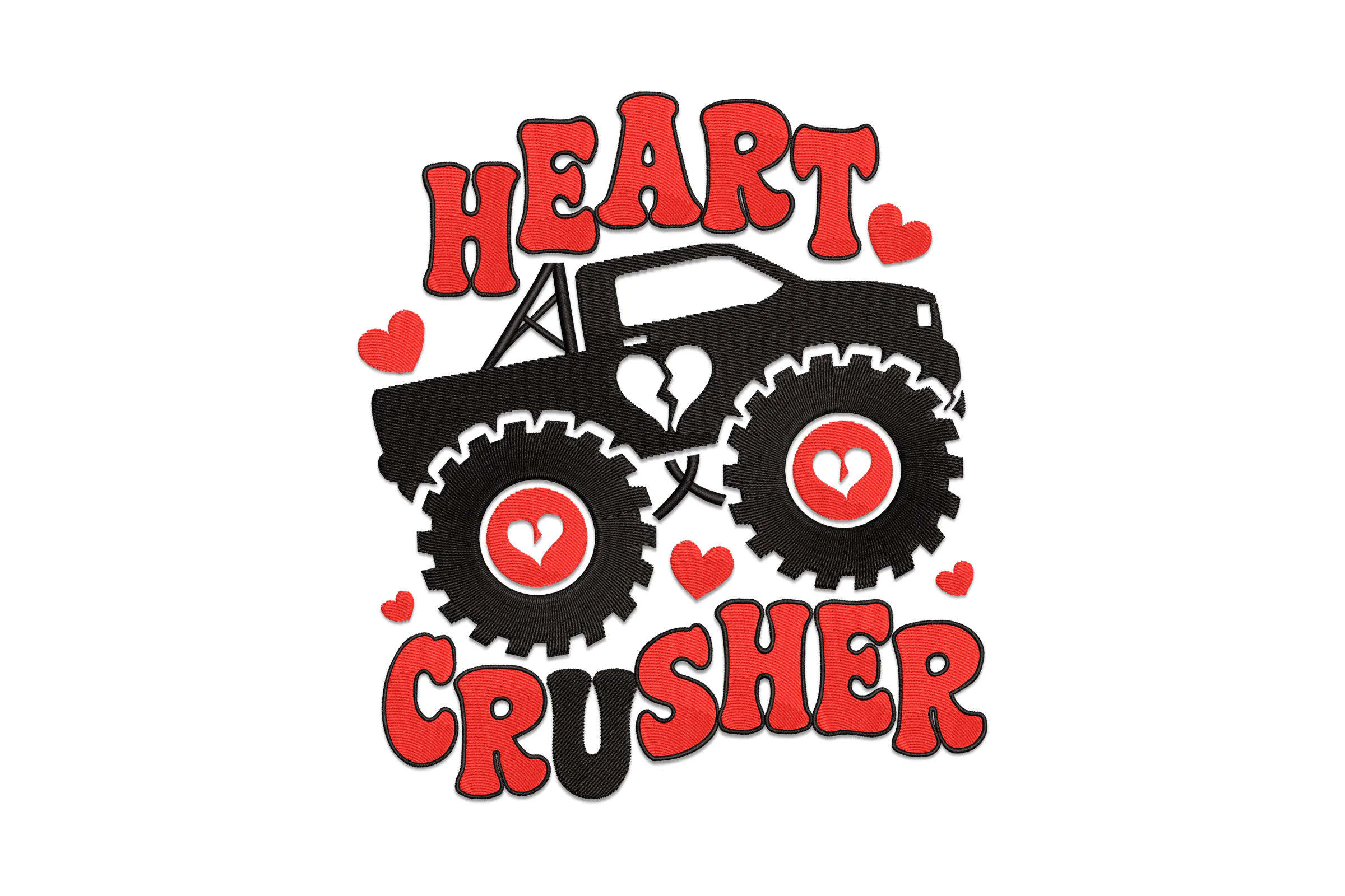 Heart Crusher Embroidery Design Pattern