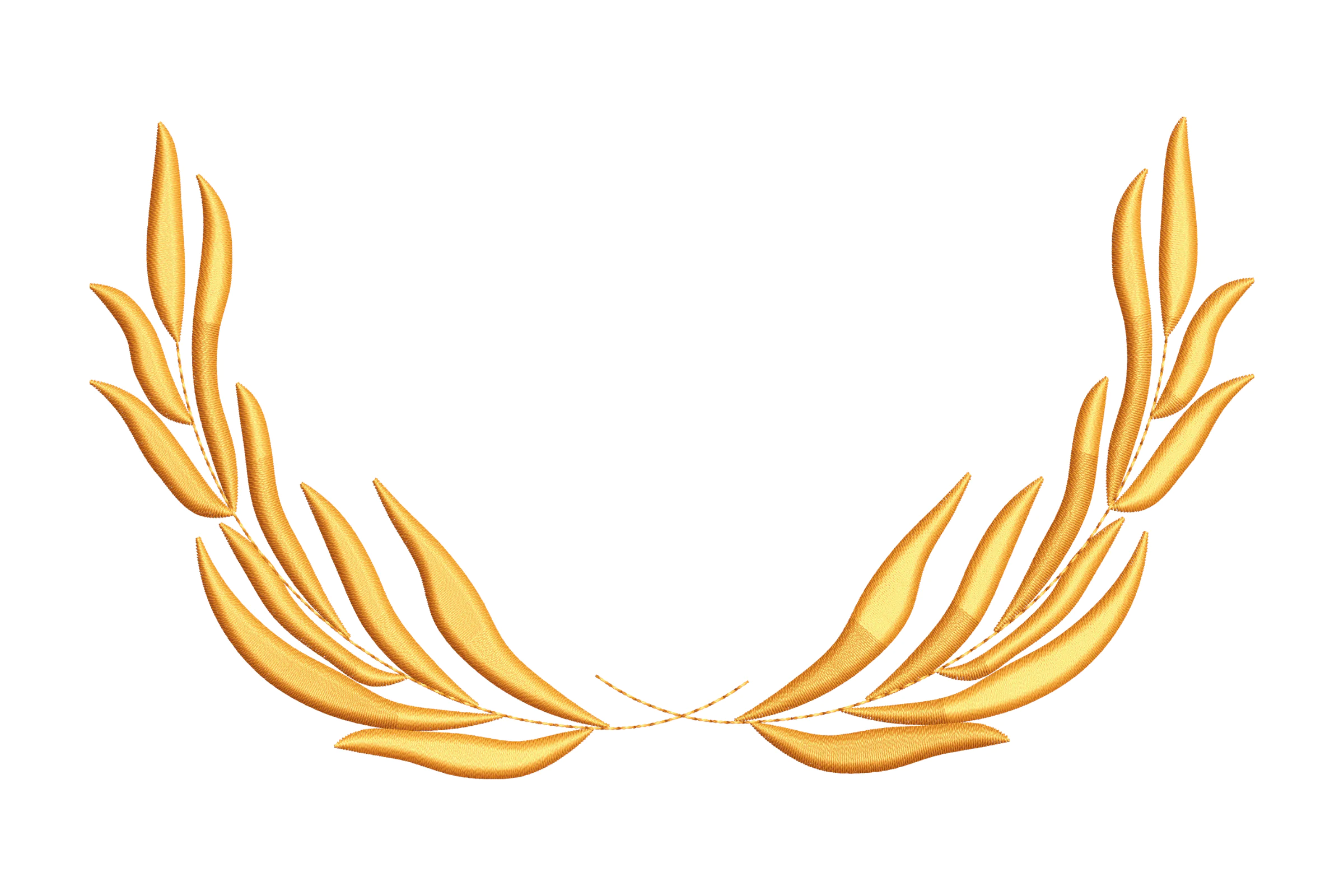Elegant Gold Laurel Embroidery Design