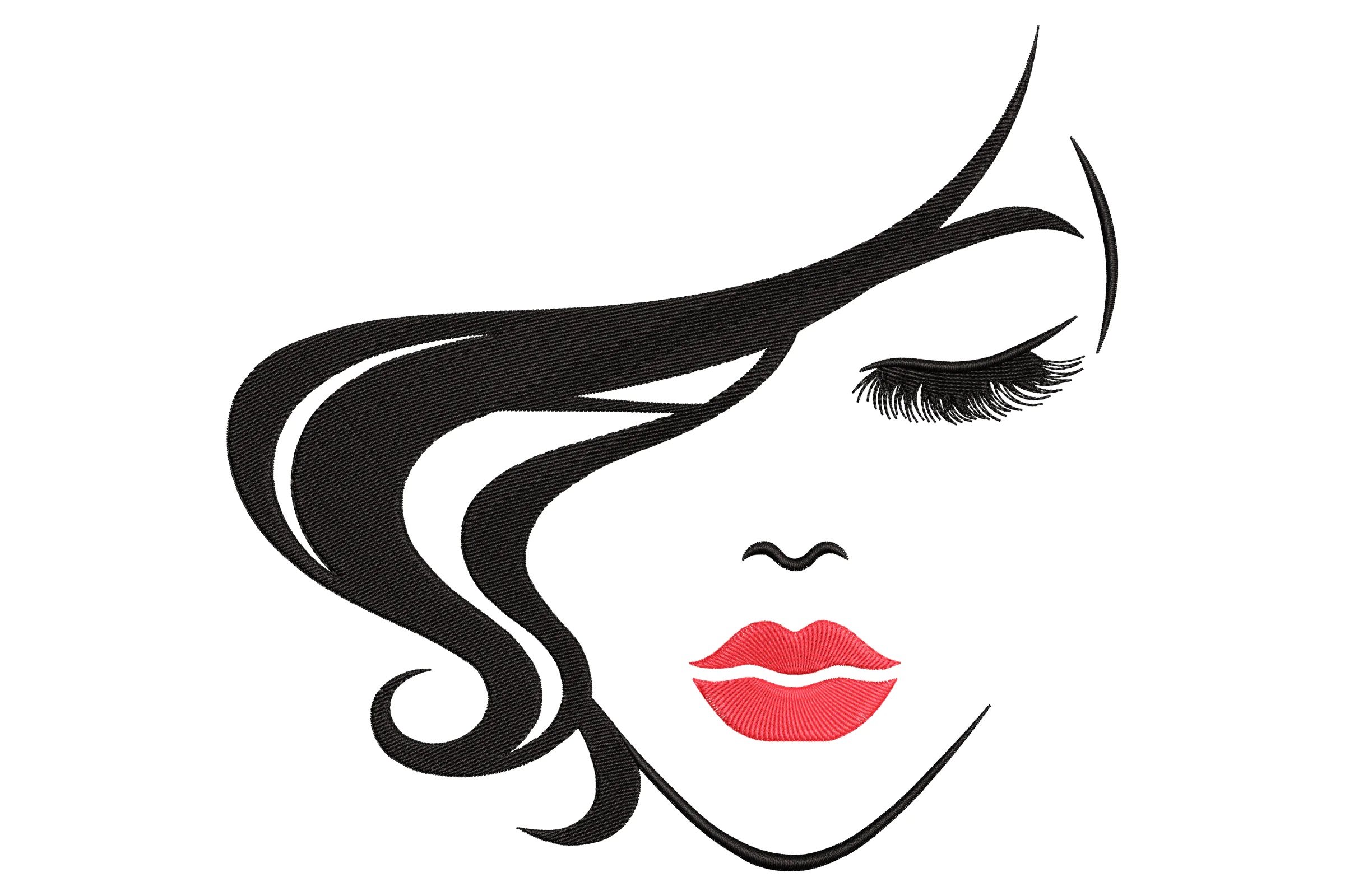 Beautiful Woman Face Embroidery Design File