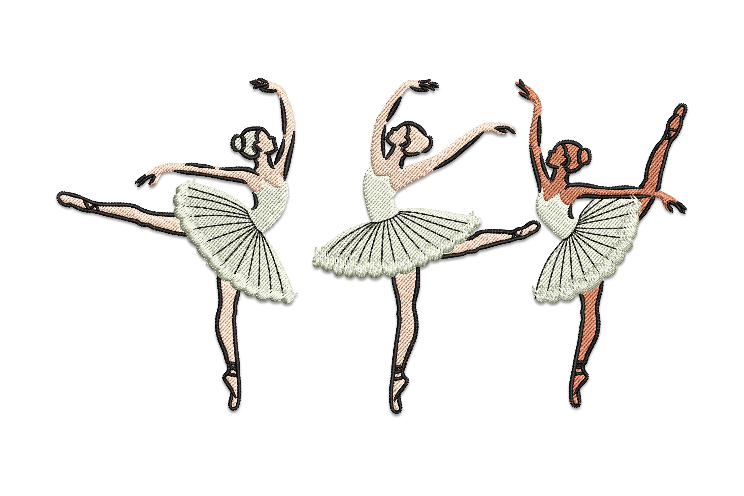 Ballerina Dancers Embroidery Design