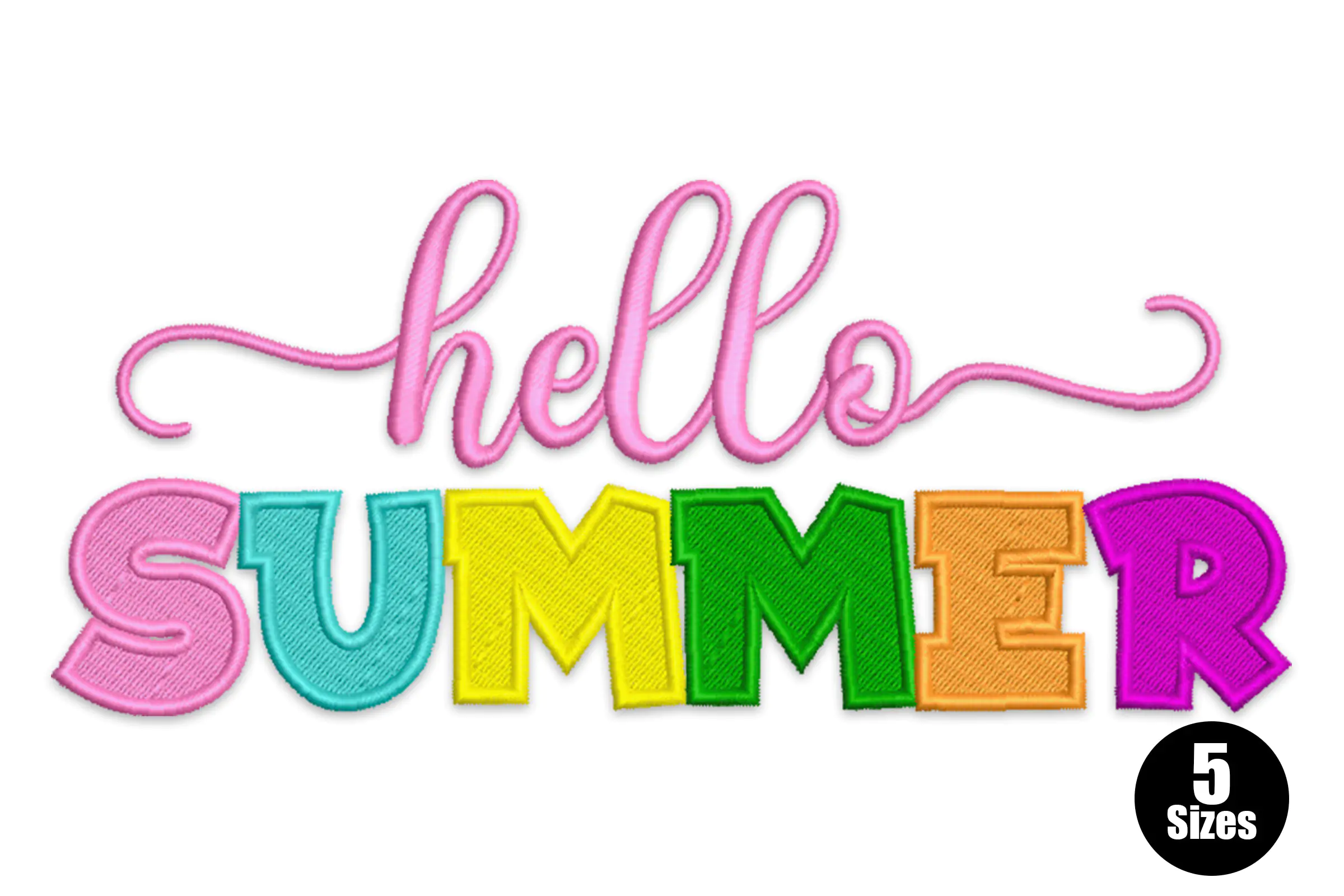 Hello Summer Machine  Embroidery Design File