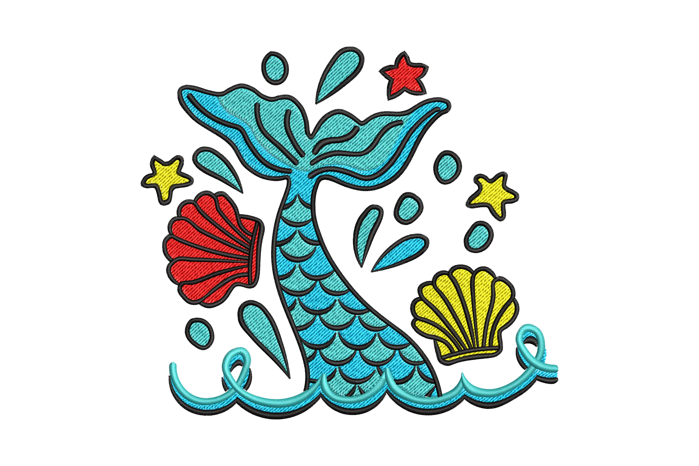 Mermaid Tail Applique Embroidery File
