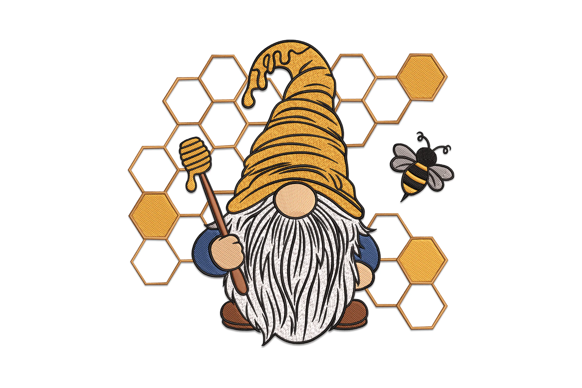 Honey Gnome Embroidery Design File