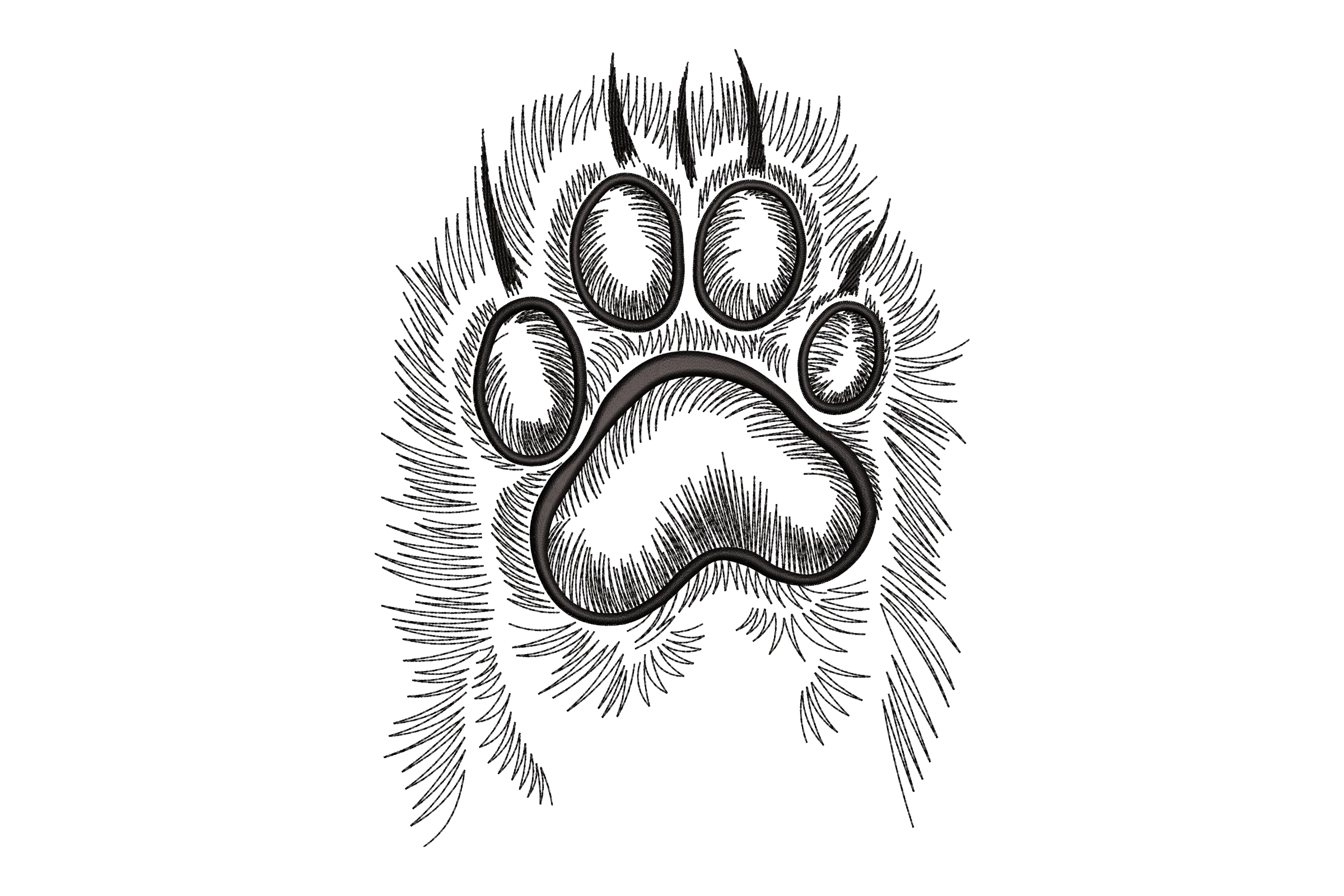 Cat Paw Print Embroidery Design File