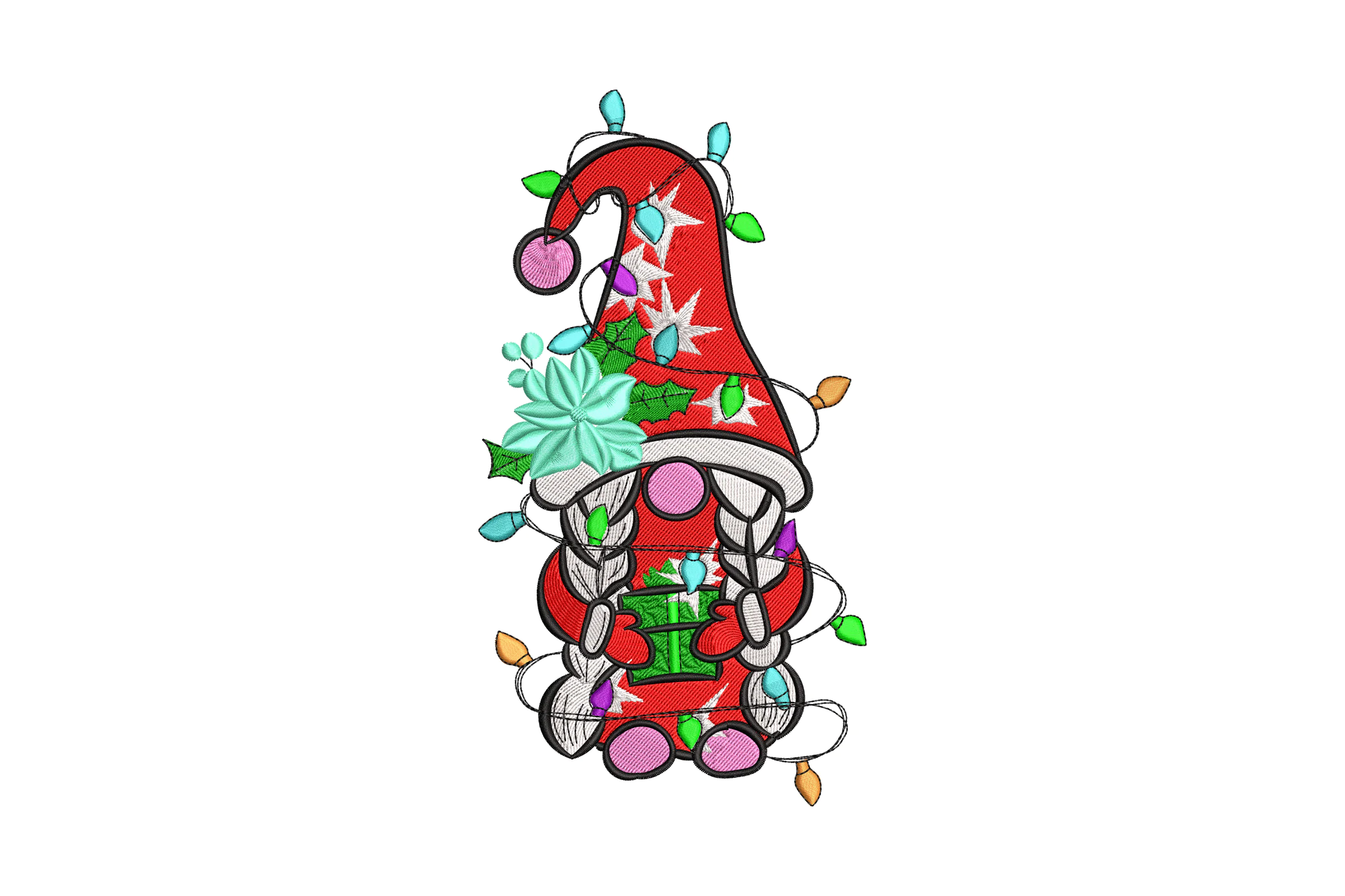 Santa Christmas Gnome Embroidery Design