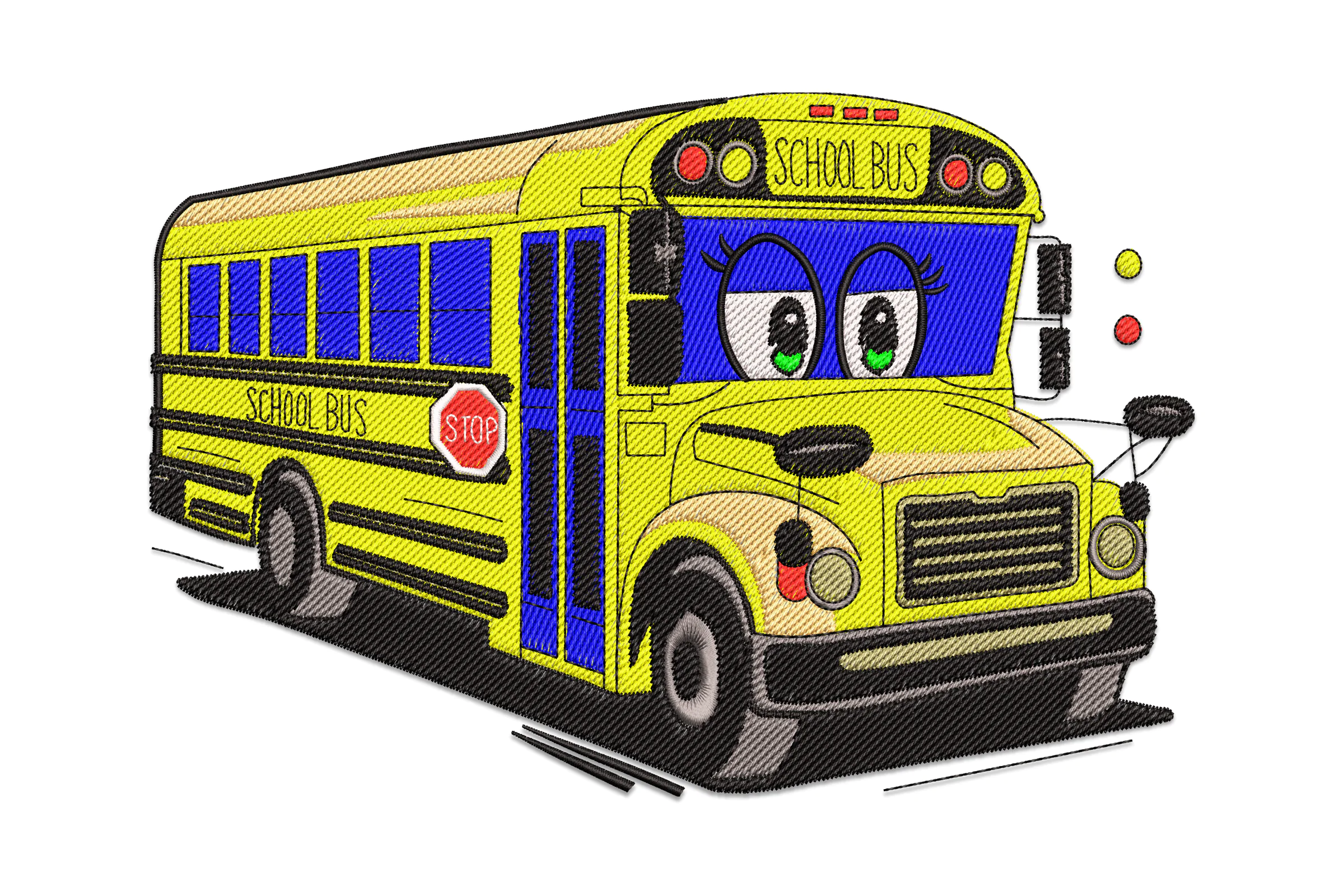 School Bus Embroidery Design File