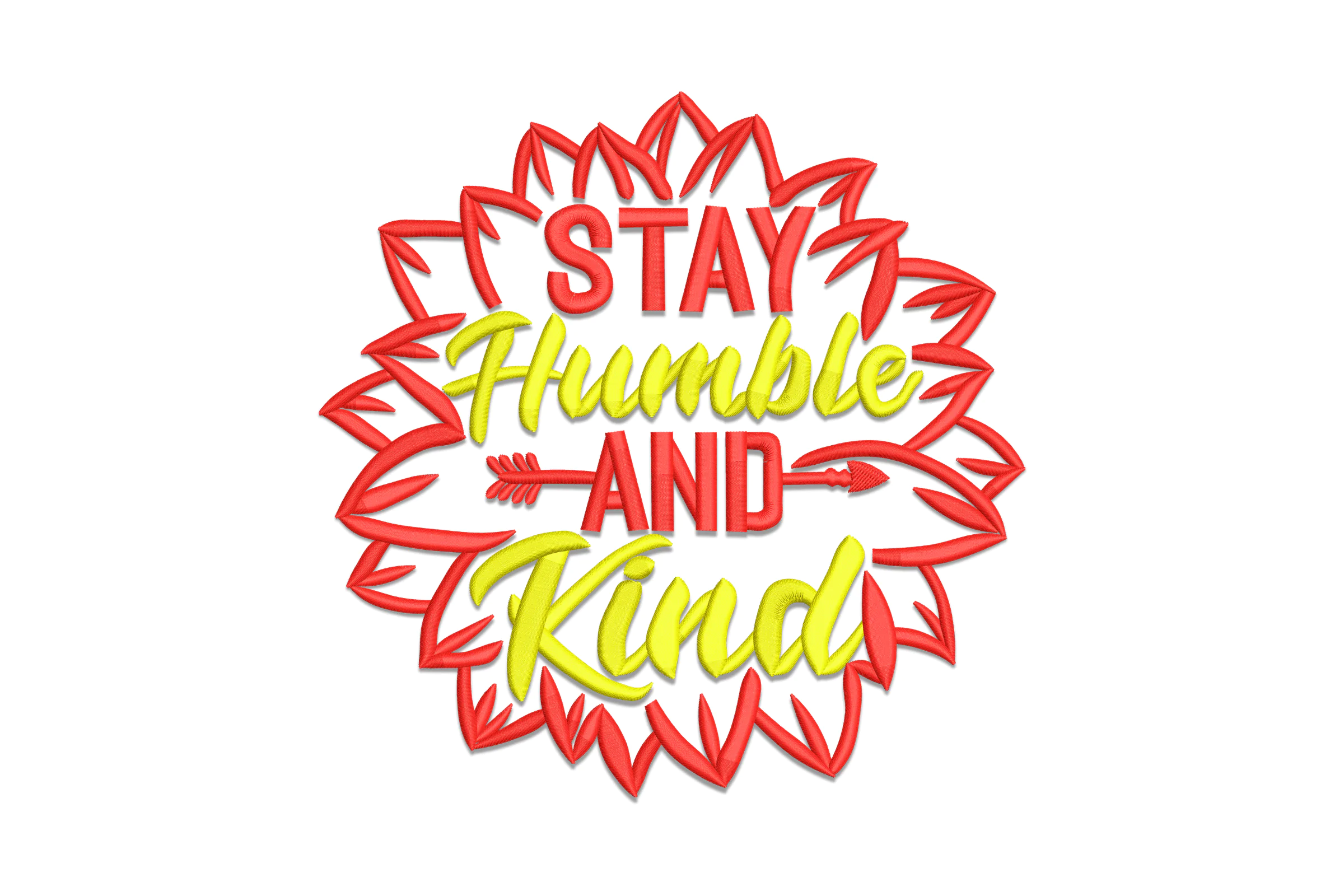 Stay Humble and Kind Sunflower Embroidery Design