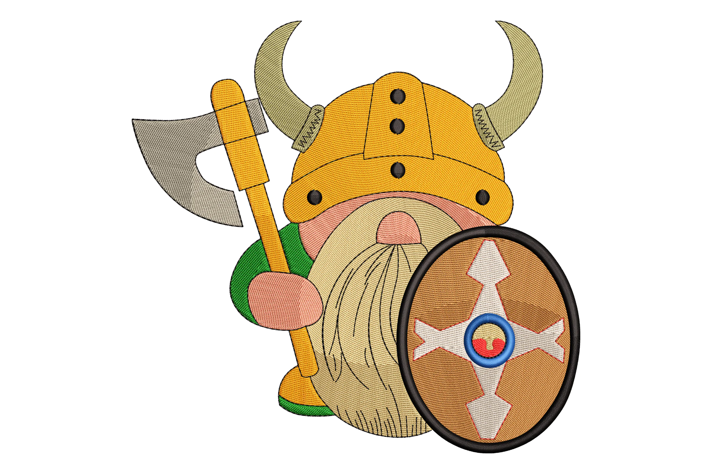 Viking with Axe and Shield Embroidery Design