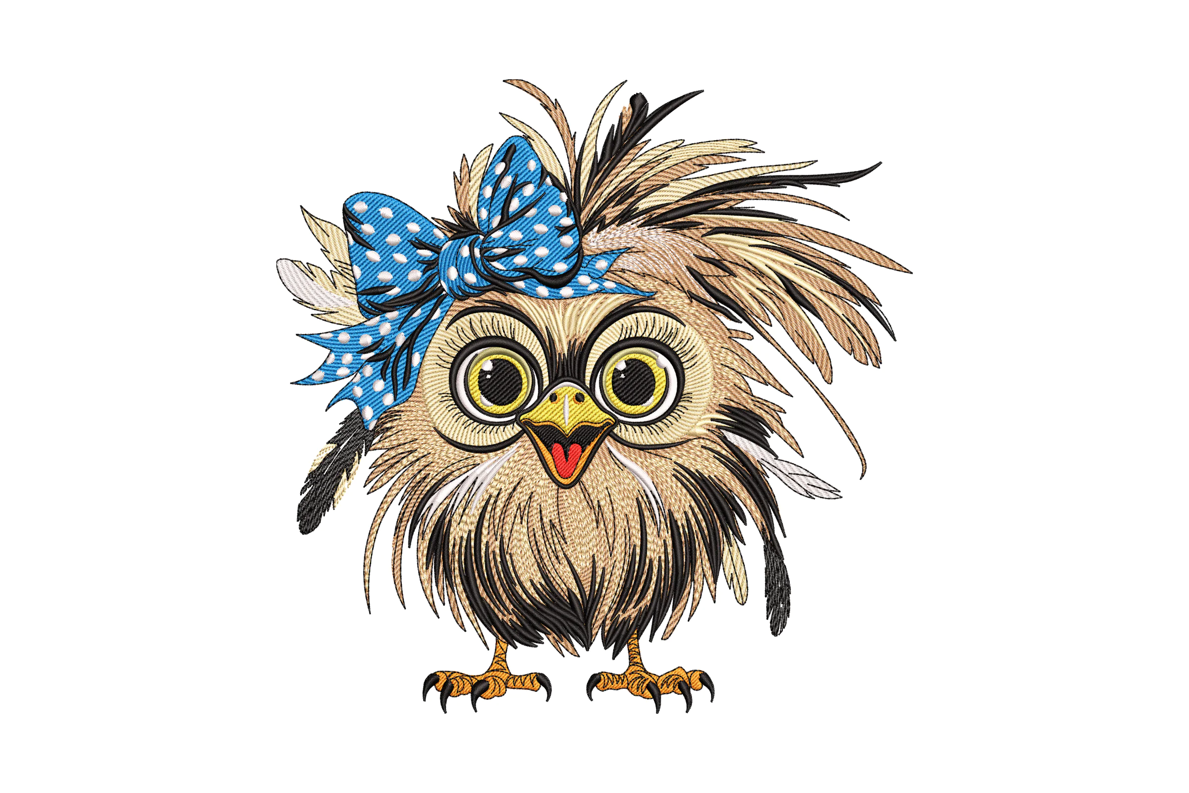 Funny Crazy Chicken Embroidery Design File