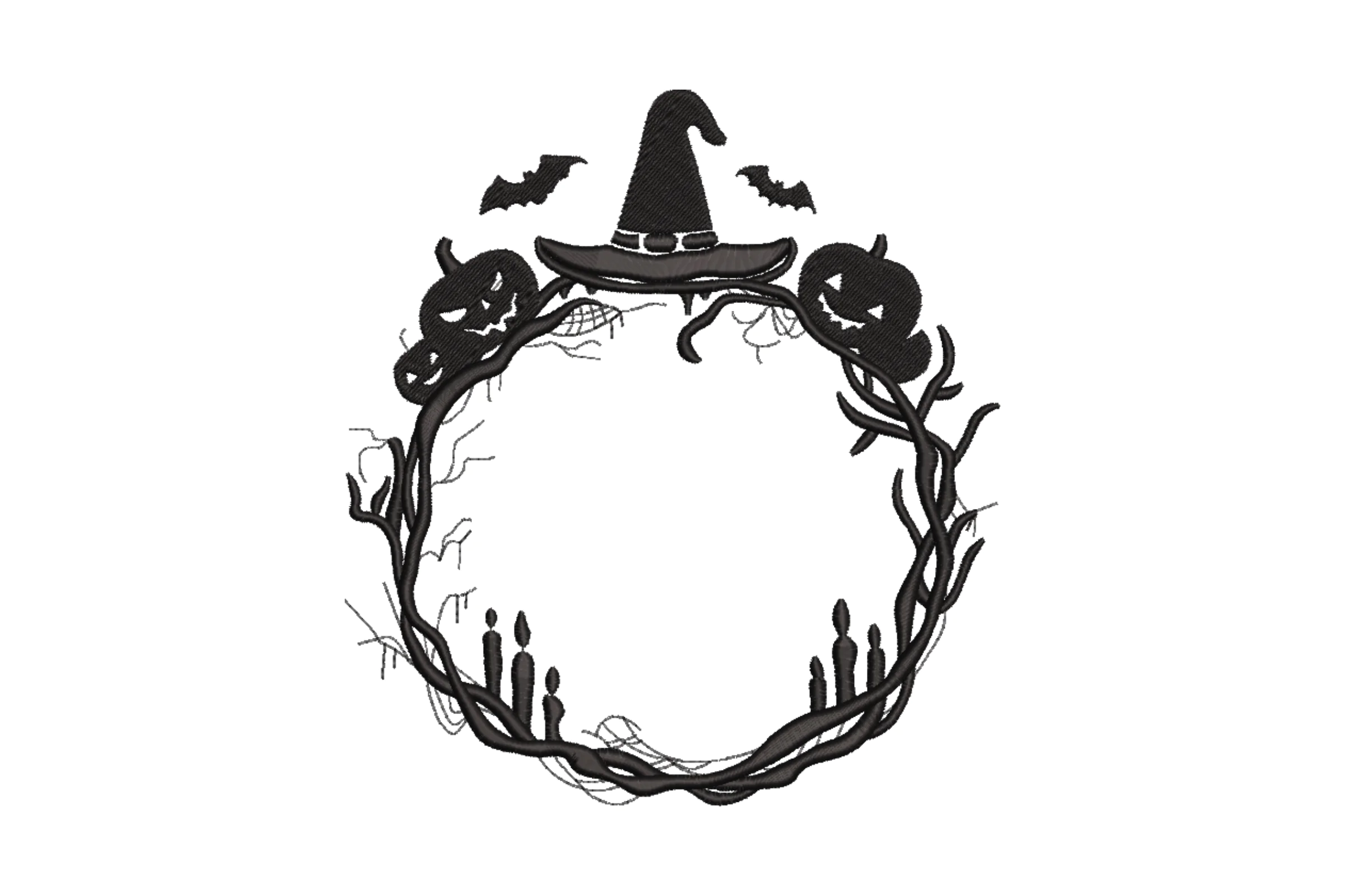 Halloween Wreath Embroidery Design