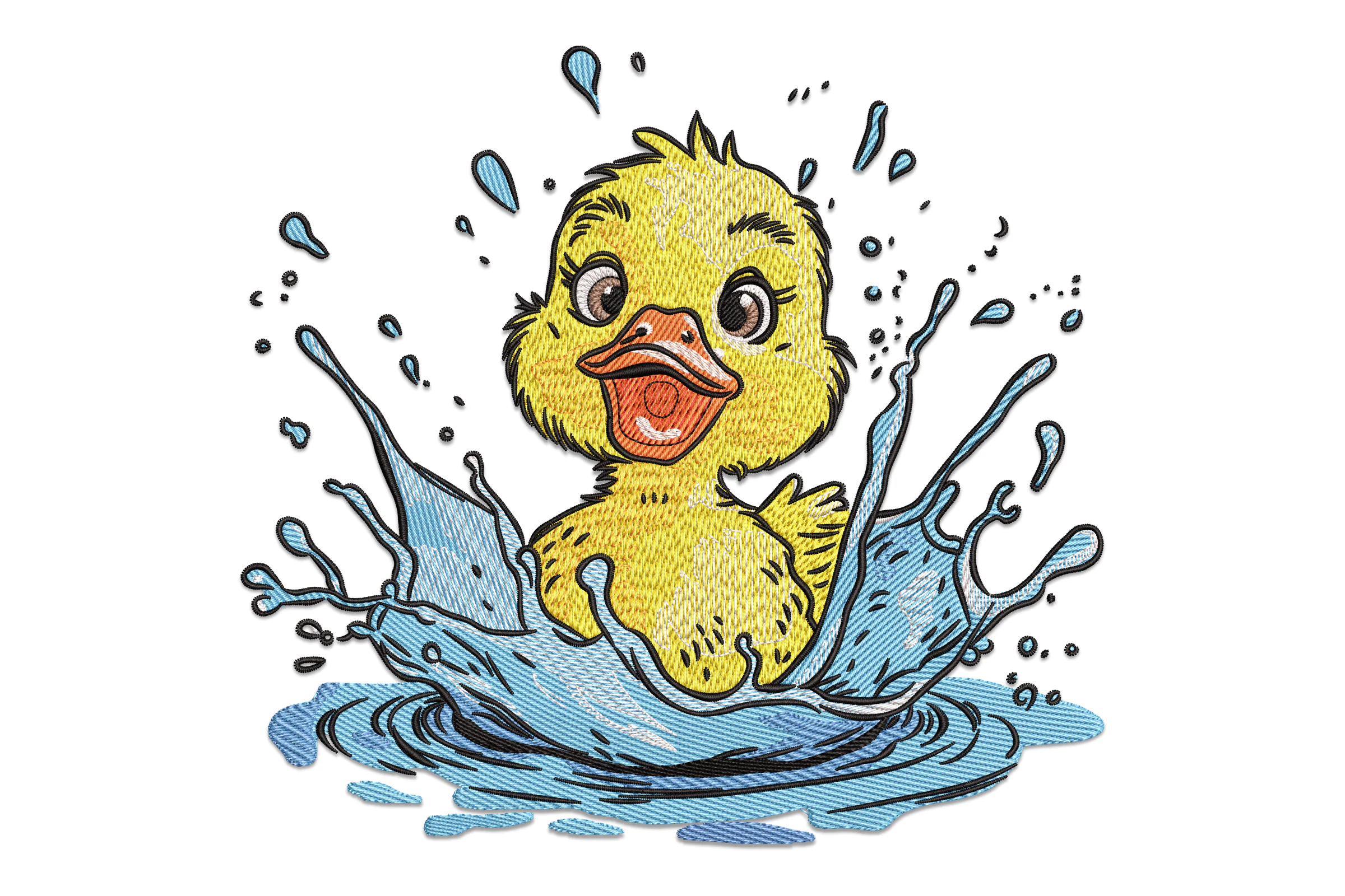 Cute Duckling Embroidery Design