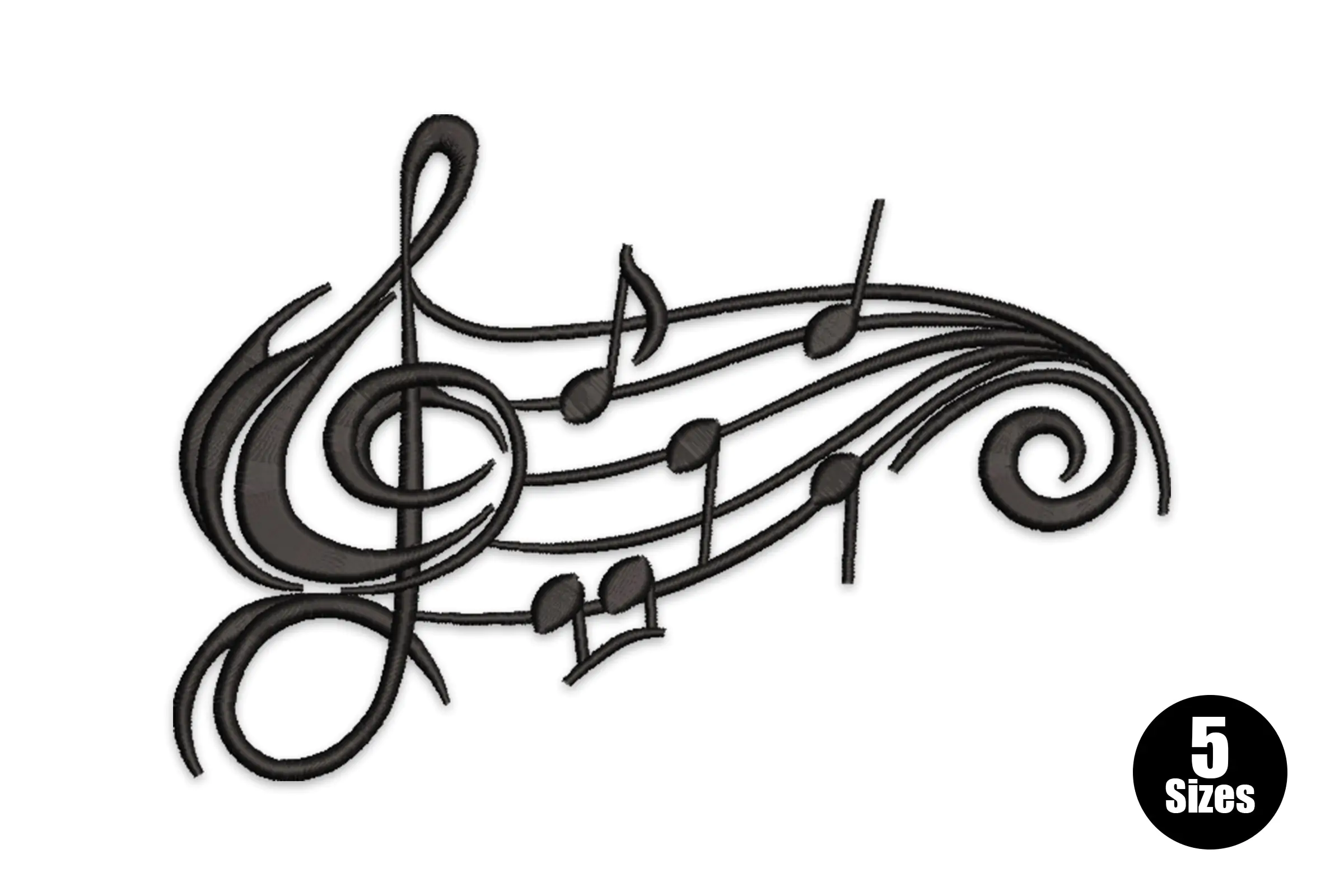 Treble Clef Digital Machine Embroidery Design