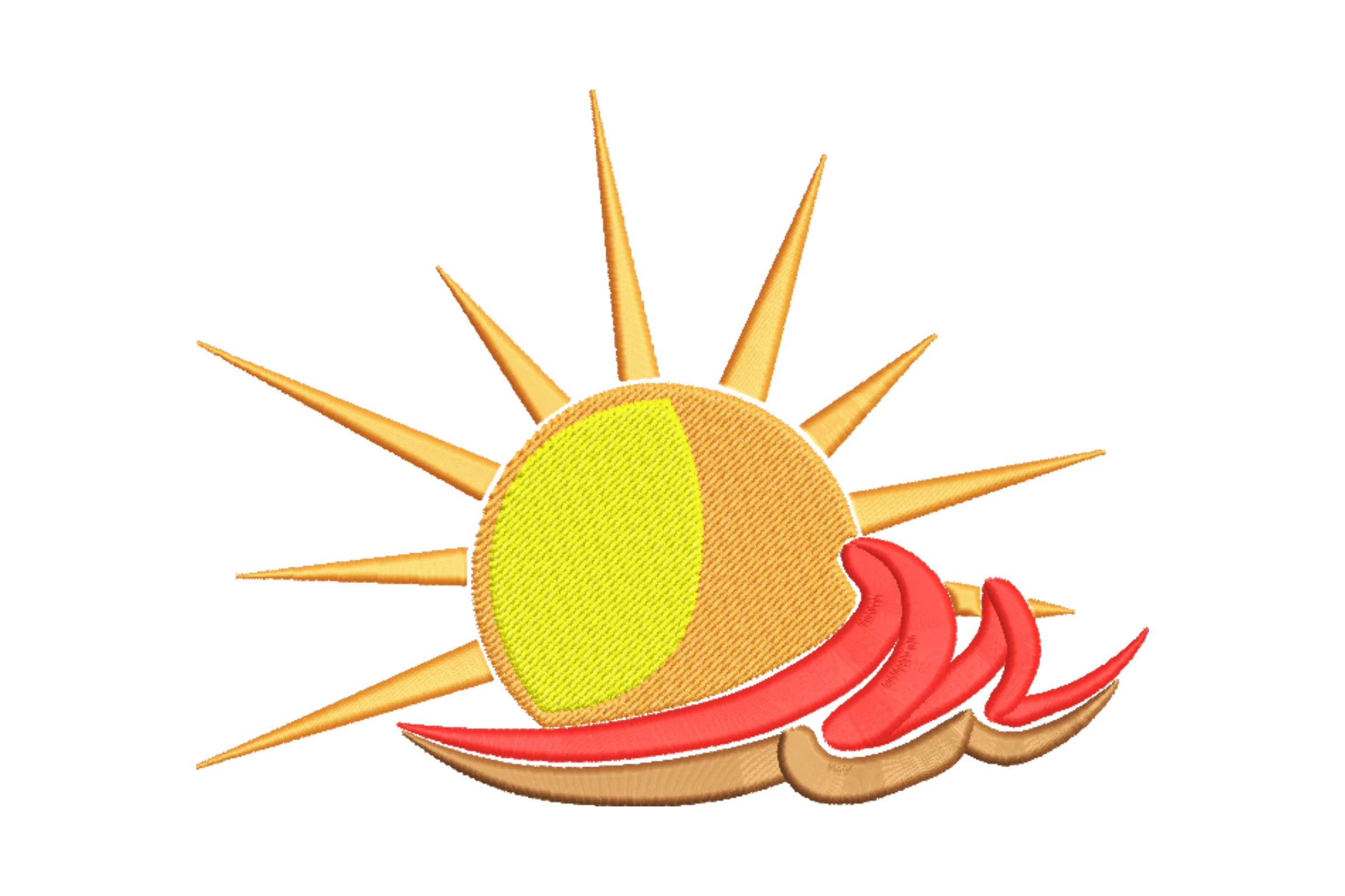 Golden Sunrise Embroidery Design